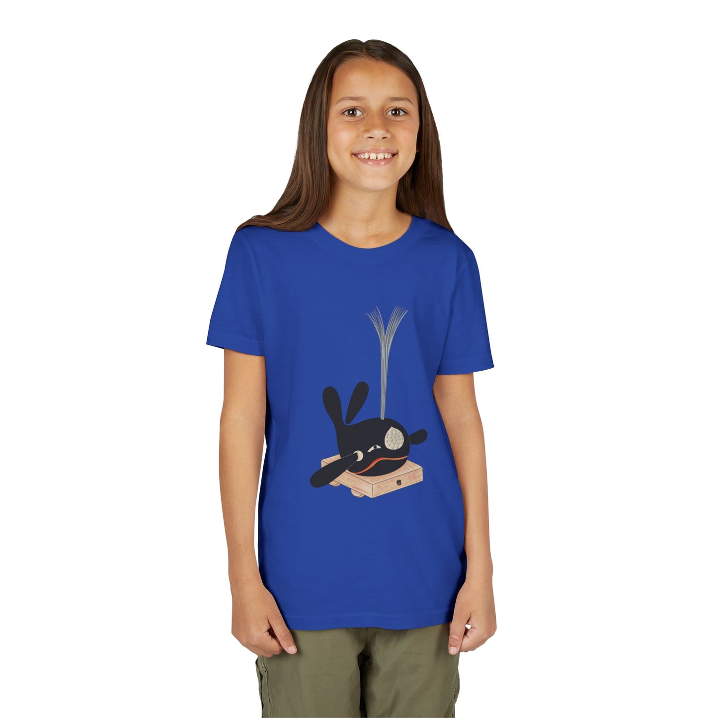 Vintage Japanese Toy Whale Youth T-Shirt — "Kujira no Shoufuki" Whale on Crate Youth Tee