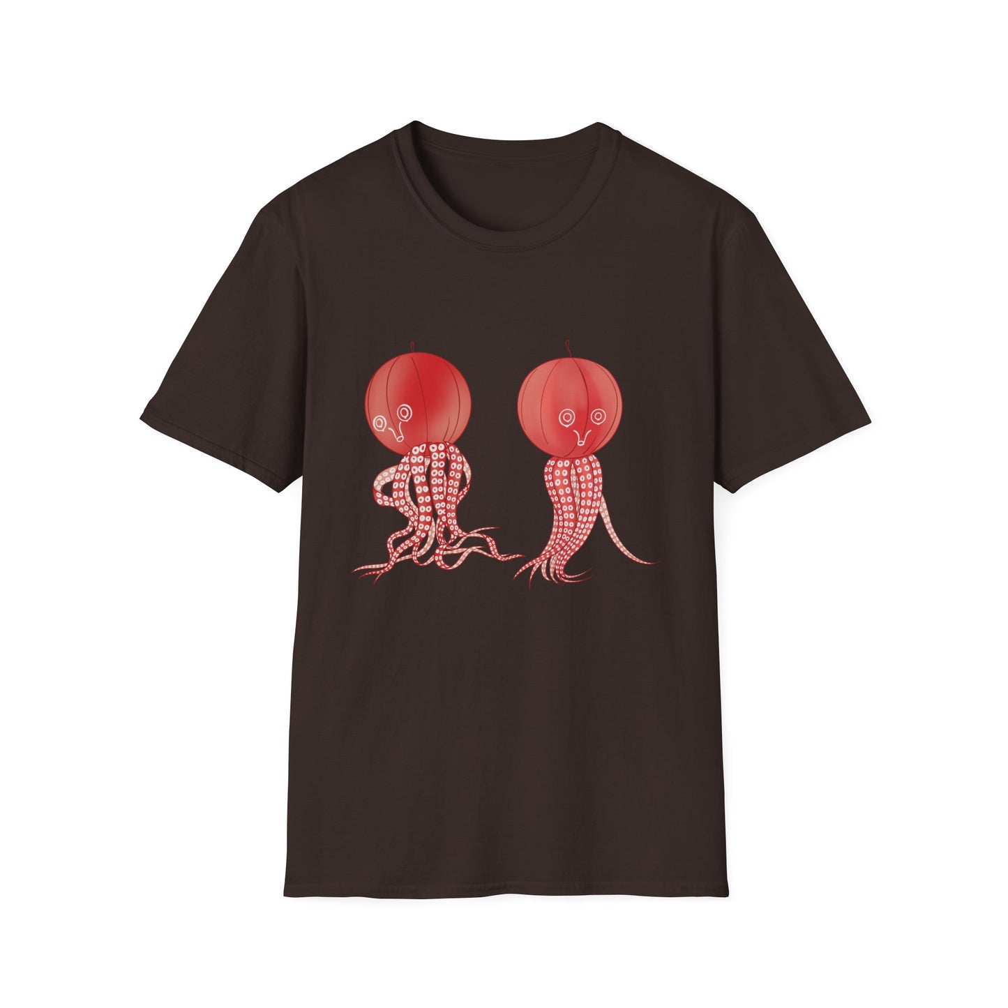 Red Jellyfish Duo by Koizumi Kawasaki TShirt — Cute Ocean Sea Creature Tees
