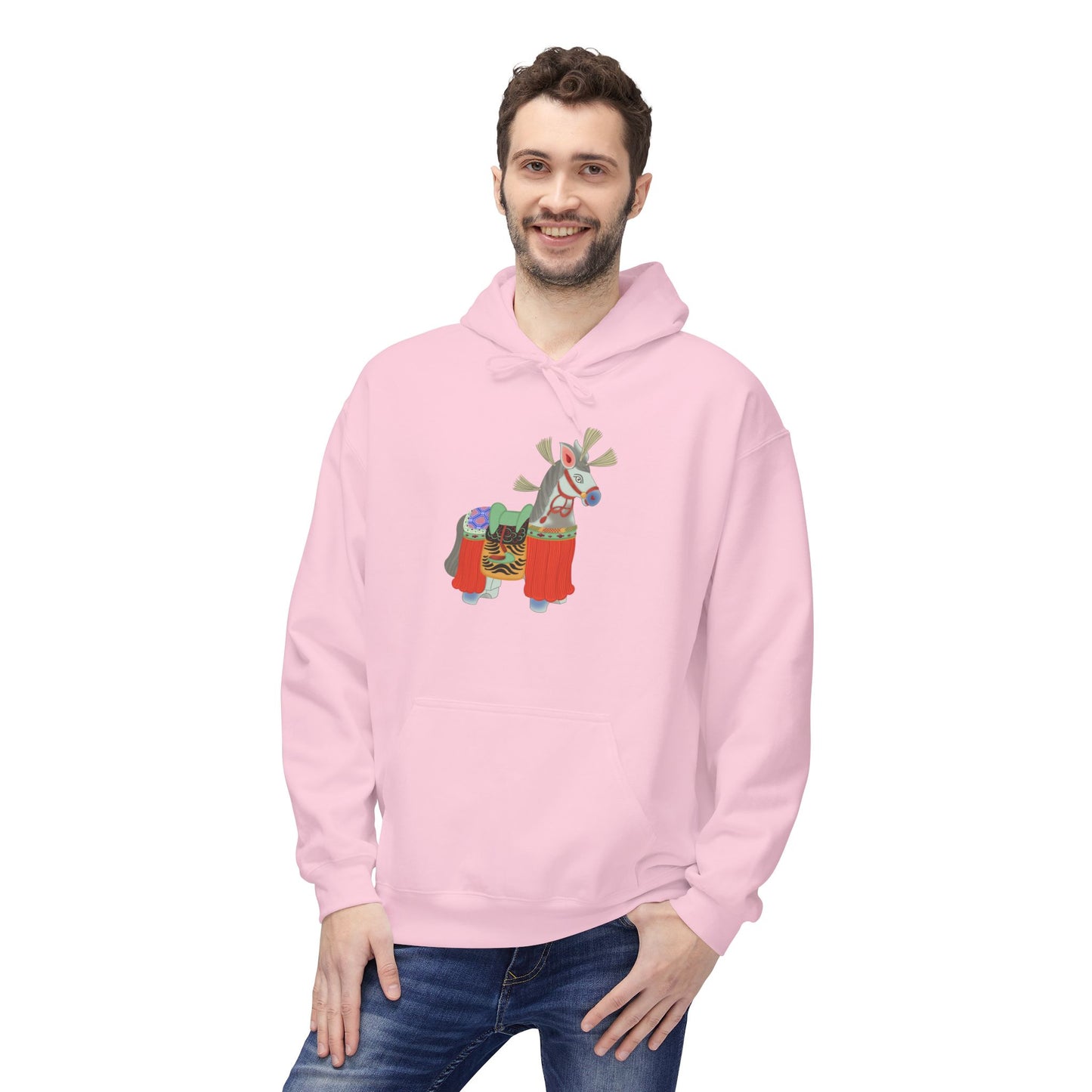 Japanese Vintage Toy Horse Hoodie — Cute Painter Horse Graphic Sweatshirt
