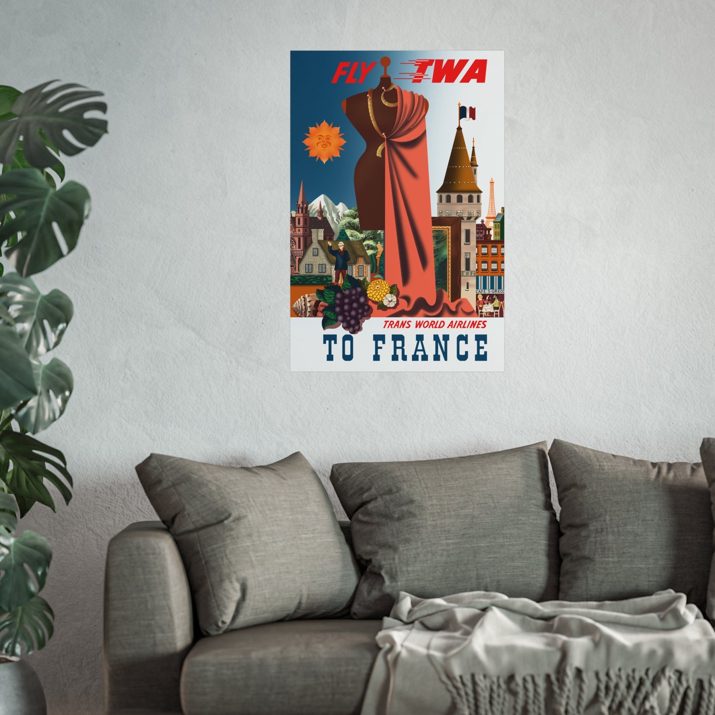 Vintage Travel Destination France Art Poster