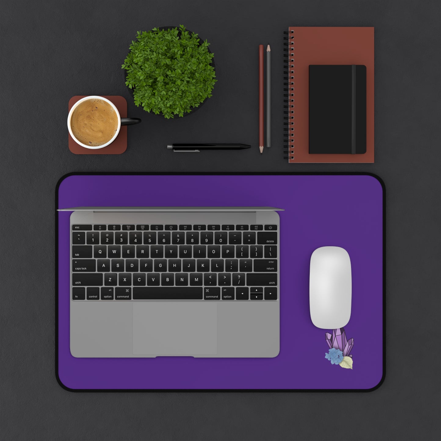 Elegant Purple Crystal Desk Mat