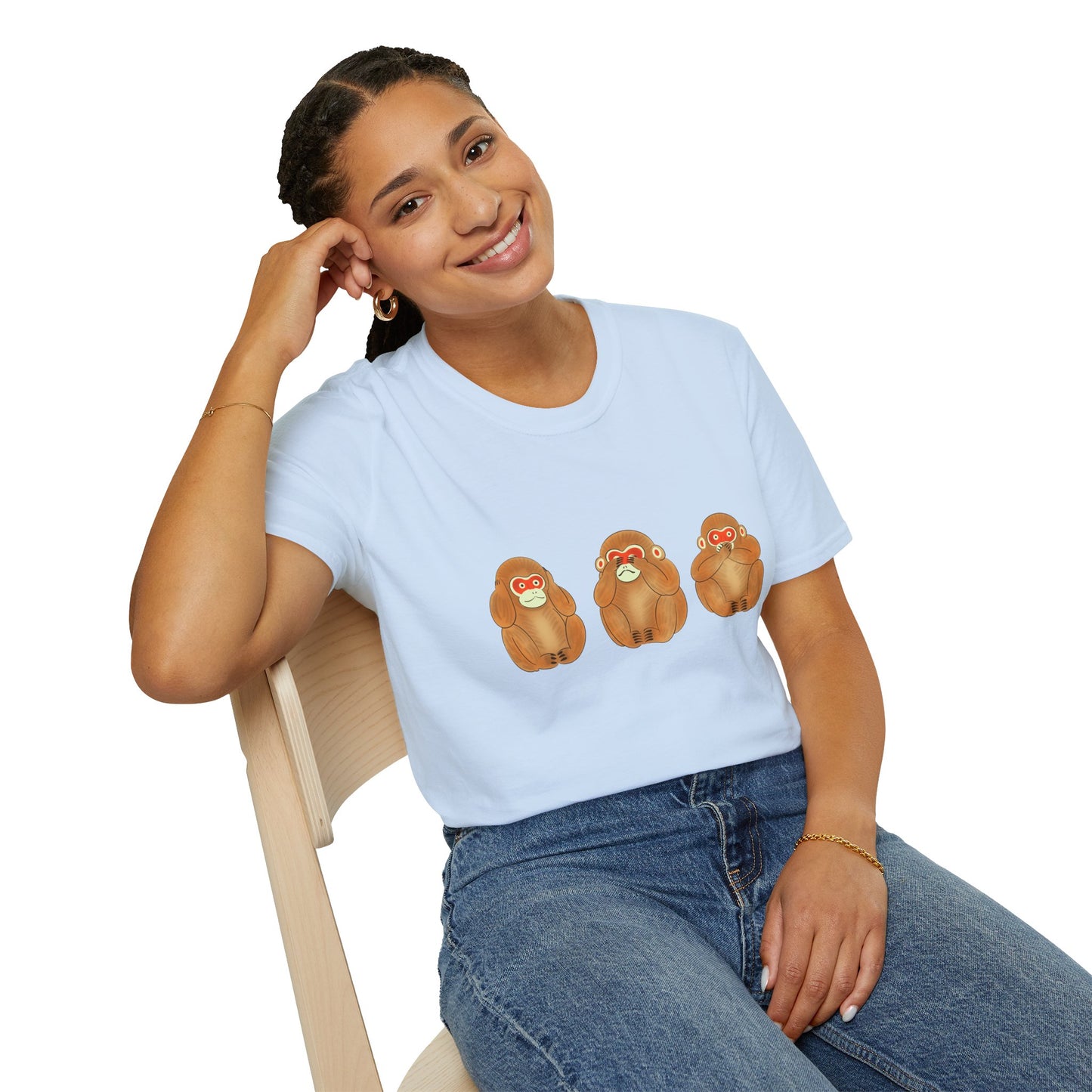 Three Wise Monkeys Fushimi clay doll Tshirt | Three Wise MonkeysGraphic Tee