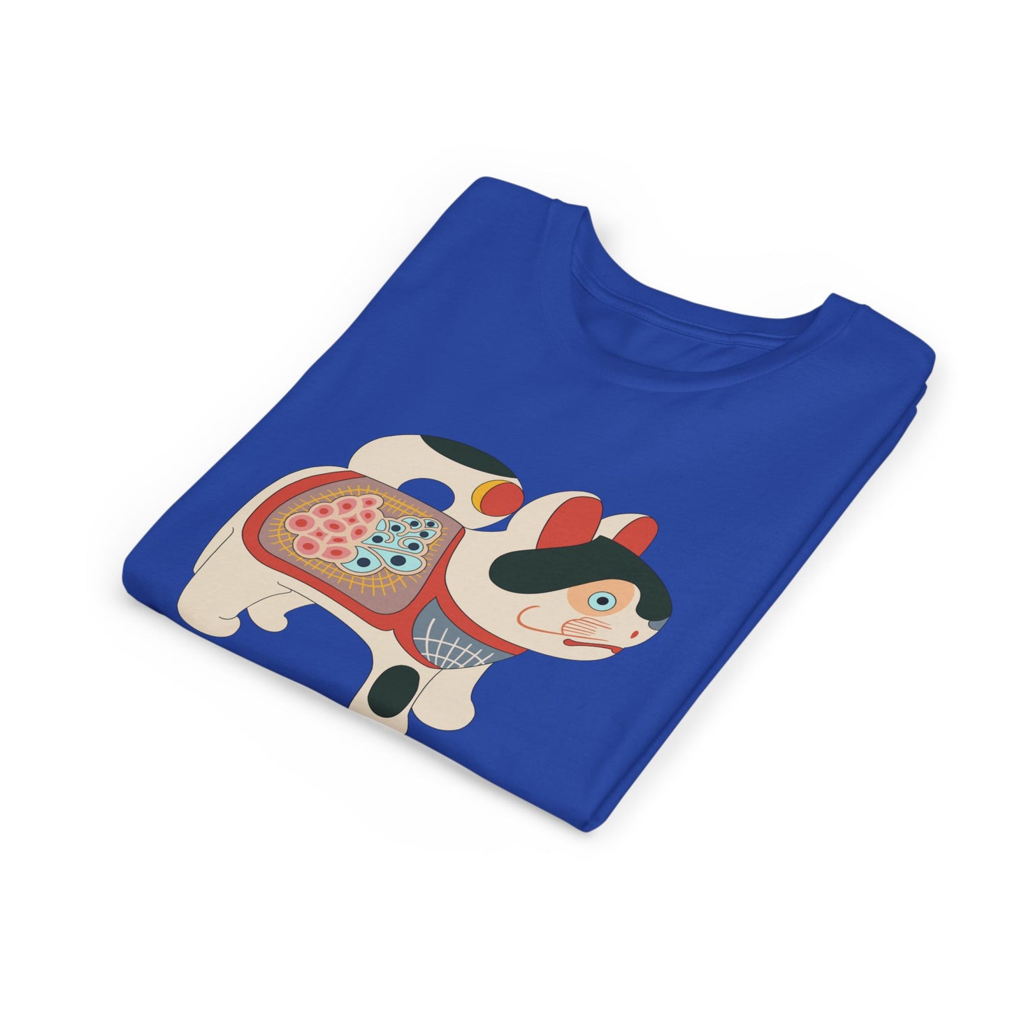Lucky Inu Hariko illustration by Kawasaki Kyosen Youth Tshirt— Japanese Lucky Cat Tee