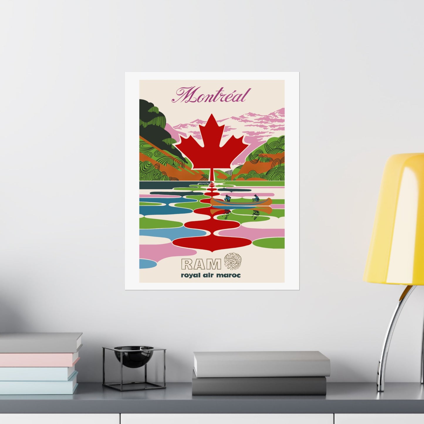 Vintage Air Travel Montreal Satin Poster Art