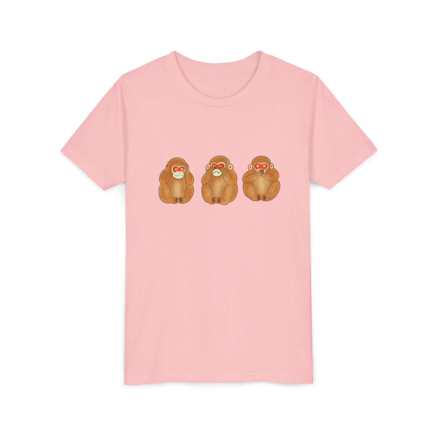 Three Wise Monkeys Fushimi clay doll Youth TShirt | Three Wise Monkeys