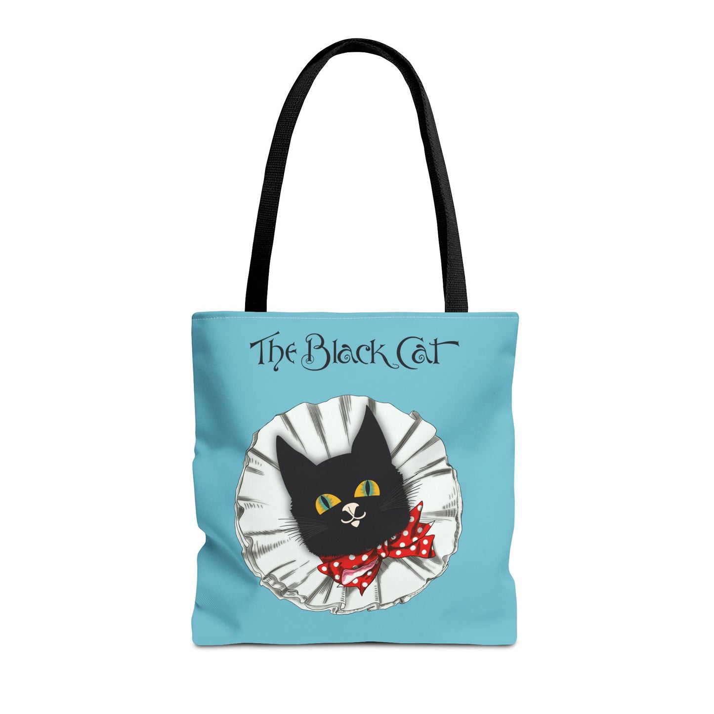 The Black Cat Clown Blue Tote Bag — Cute Vintage Cat Illustration Tote
