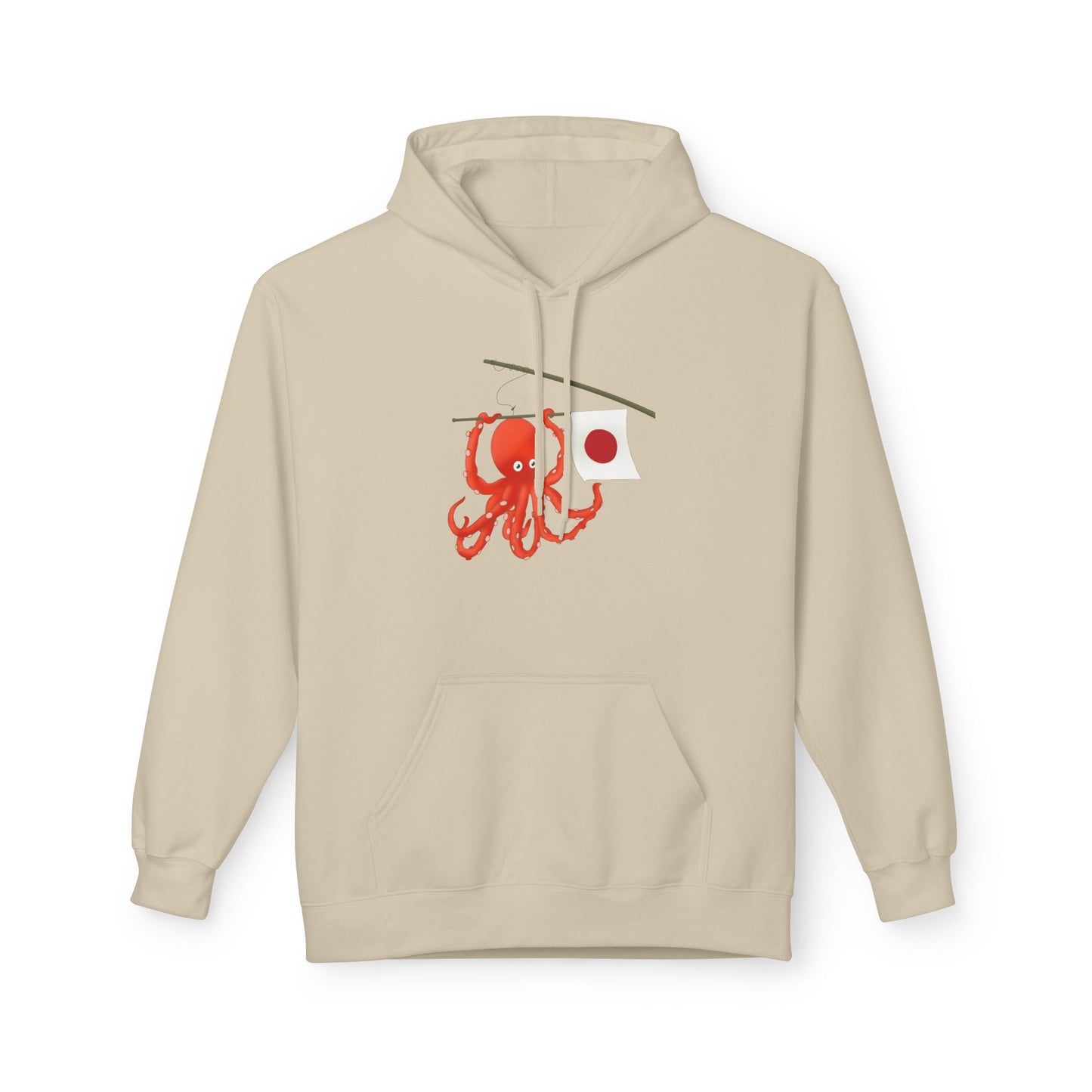 "Tako" Japanese Octopus Hoodie — Cute Red Octopus Graphic Pullover