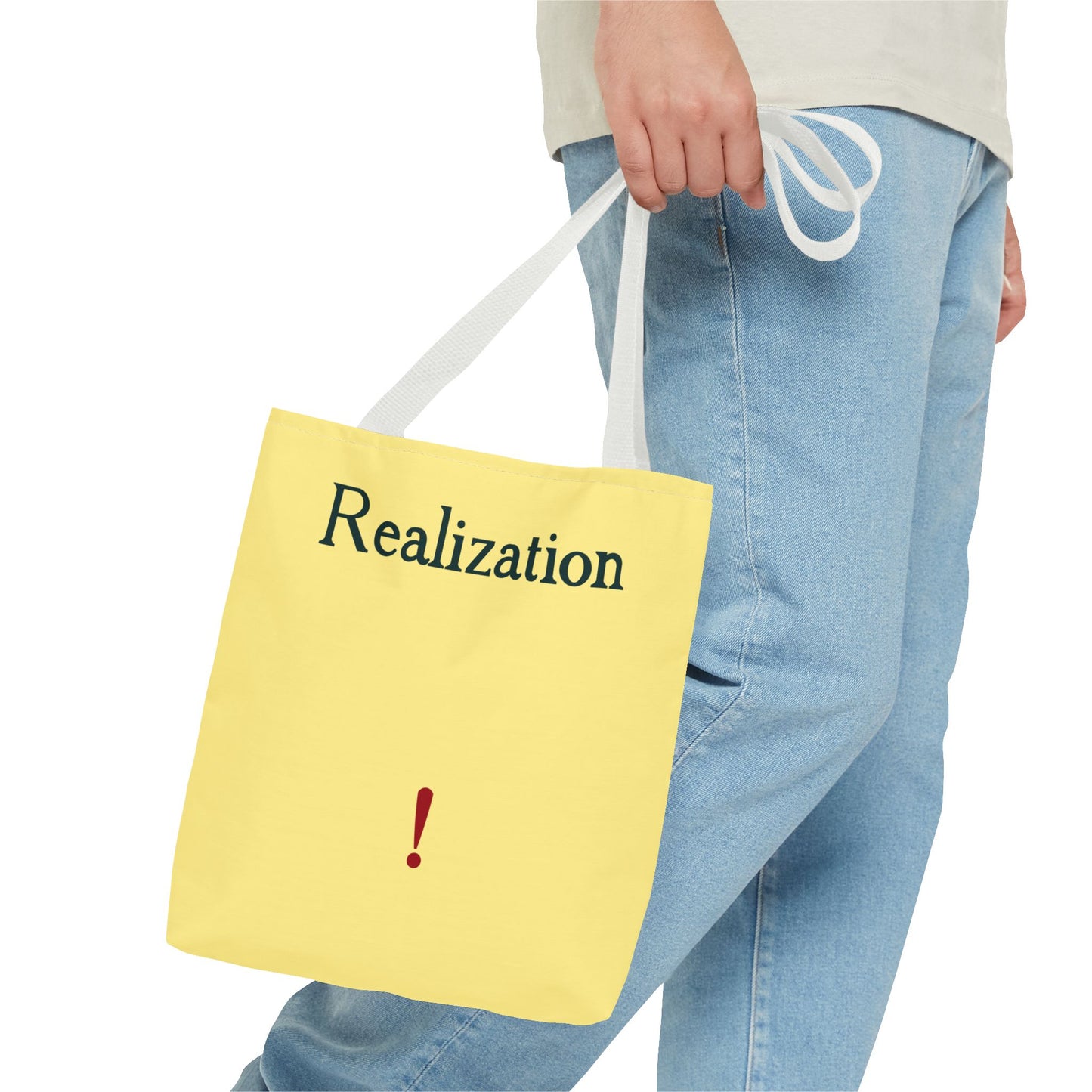 Realization Exclamation Tote Bag — Yellow AOP Everyday Carry