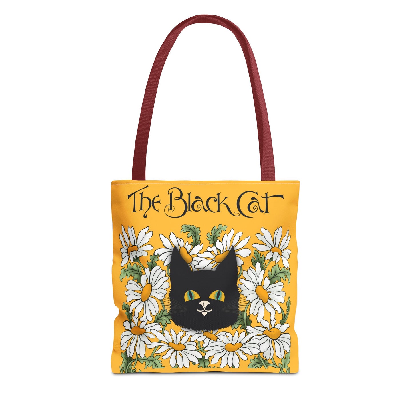 The Black Cat Yellow Daisy Tote Bag — The Black Cat Floral Canvas Tote