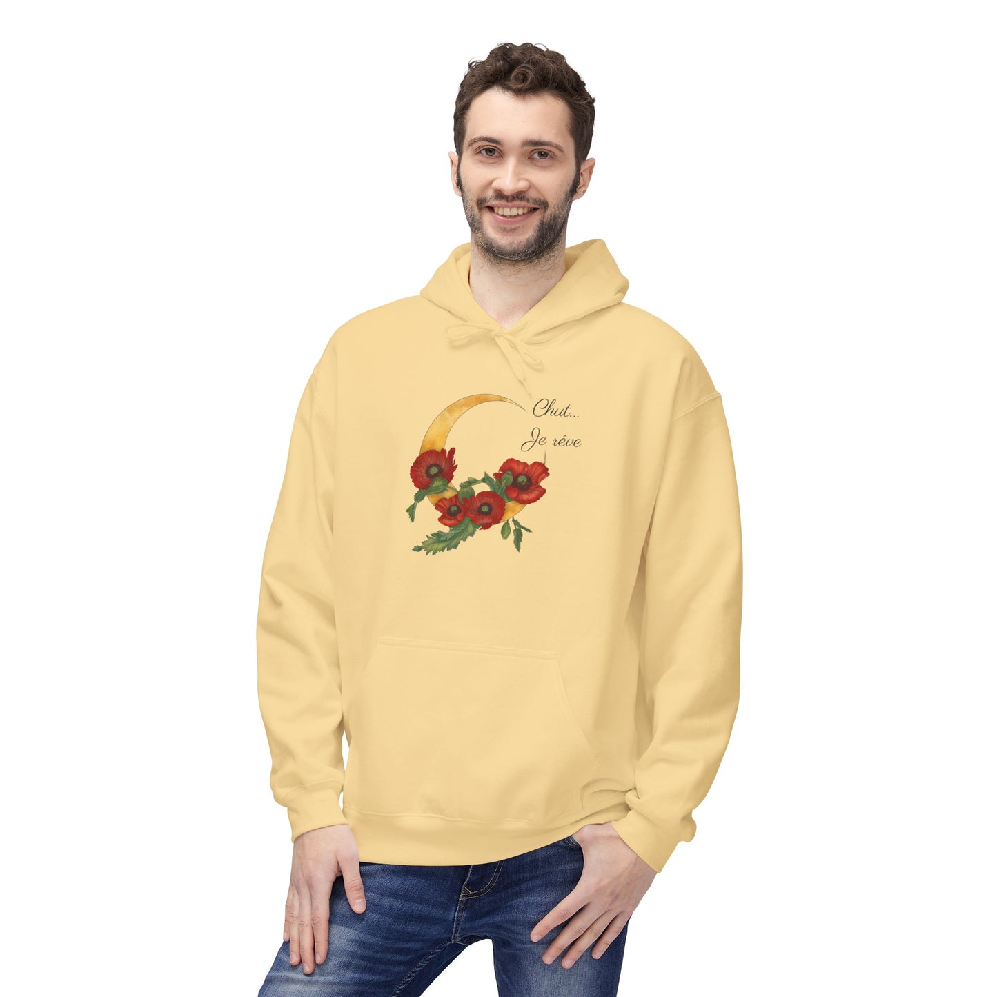 "Chut... Je rêve" Minimal French Script Hoodie Pullover