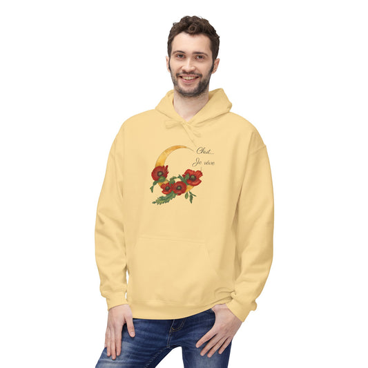 "Chut... Je rêve" Minimal French Script Hoodie Pullover