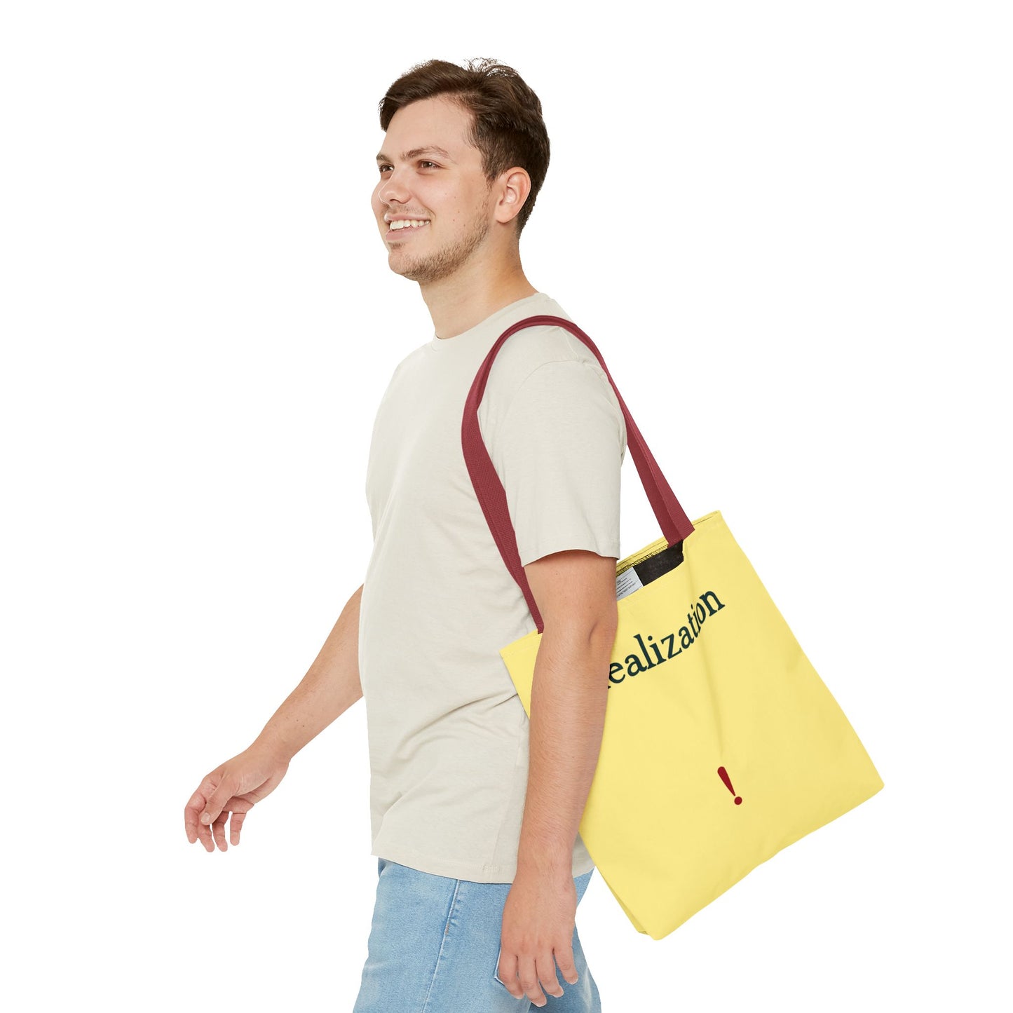 Realization Exclamation Tote Bag — Yellow AOP Everyday Carry