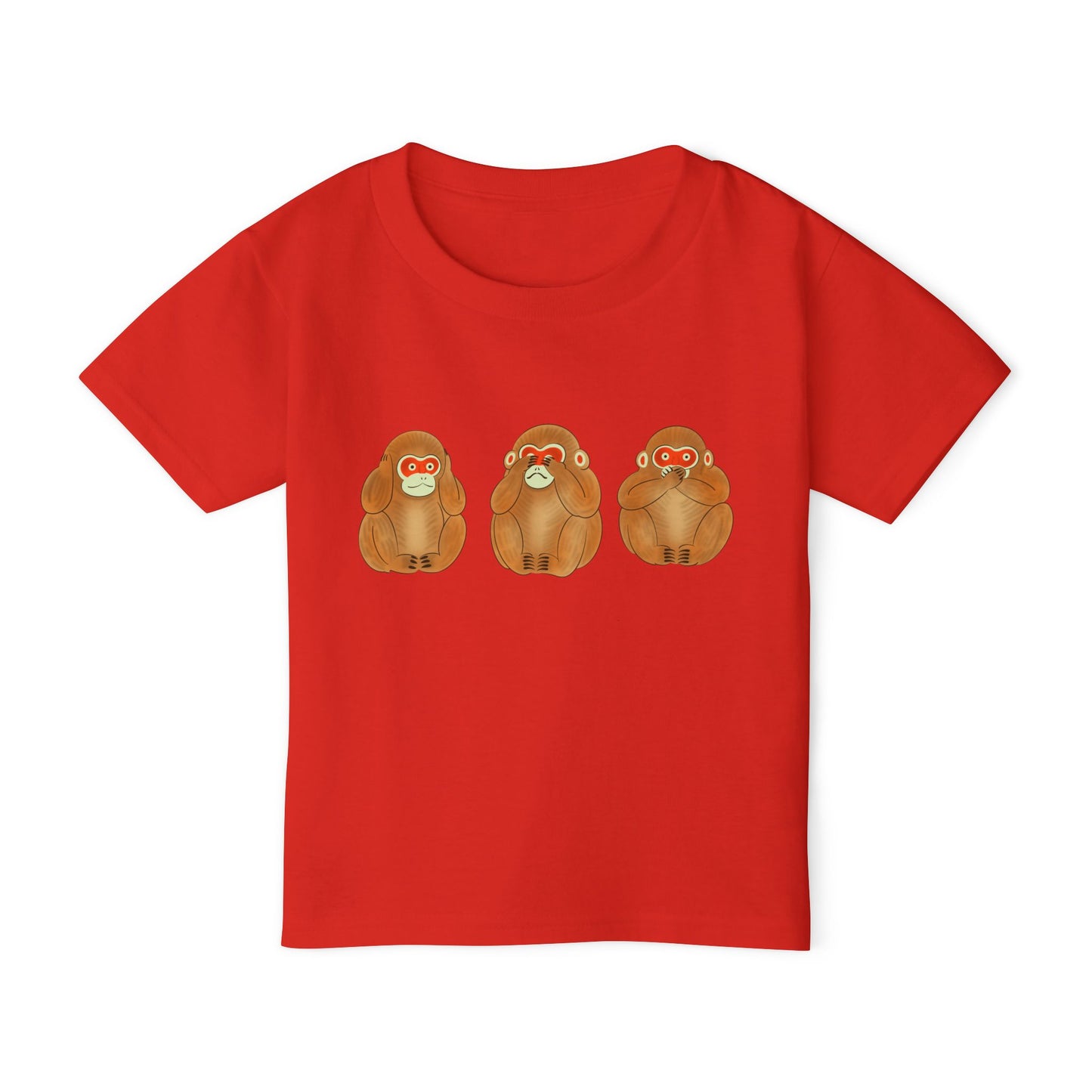 Three Wise Monkeys Fushimi clay doll Toddler TShirt | Three Wise Monkeys