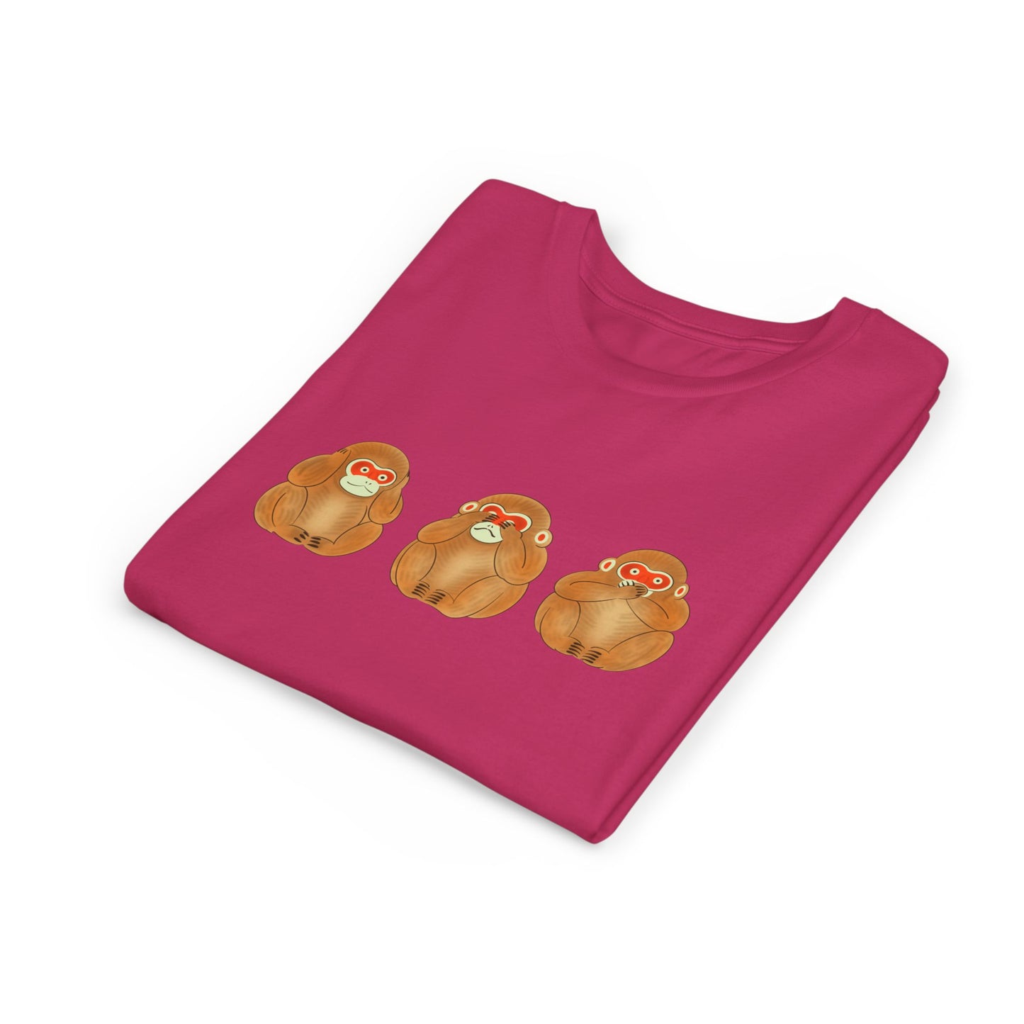 Three Wise Monkeys Fushimi clay doll Youth TShirt | Three Wise Monkeys