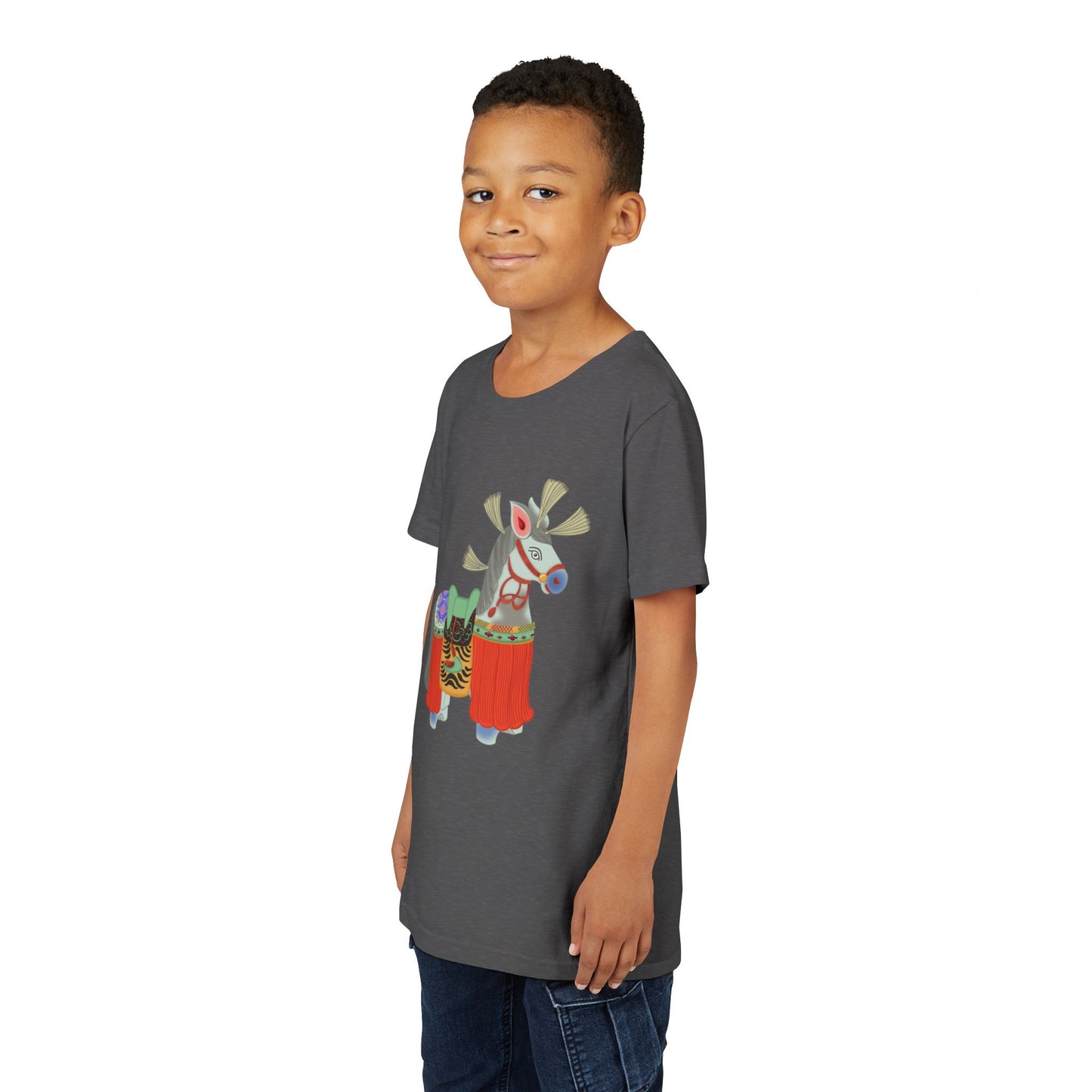 Japanese Folk Toy Horse Youth T-Shirt — Vintage Japanese Design