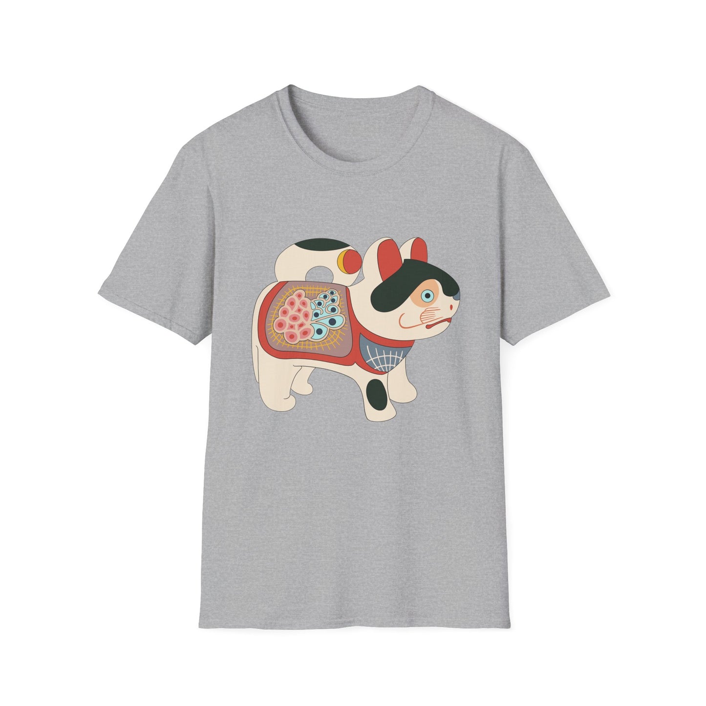 Lucky Inu Hariko illustration by Kawasaki Kyosen Tshirt— Japanese Lucky Cat Tee