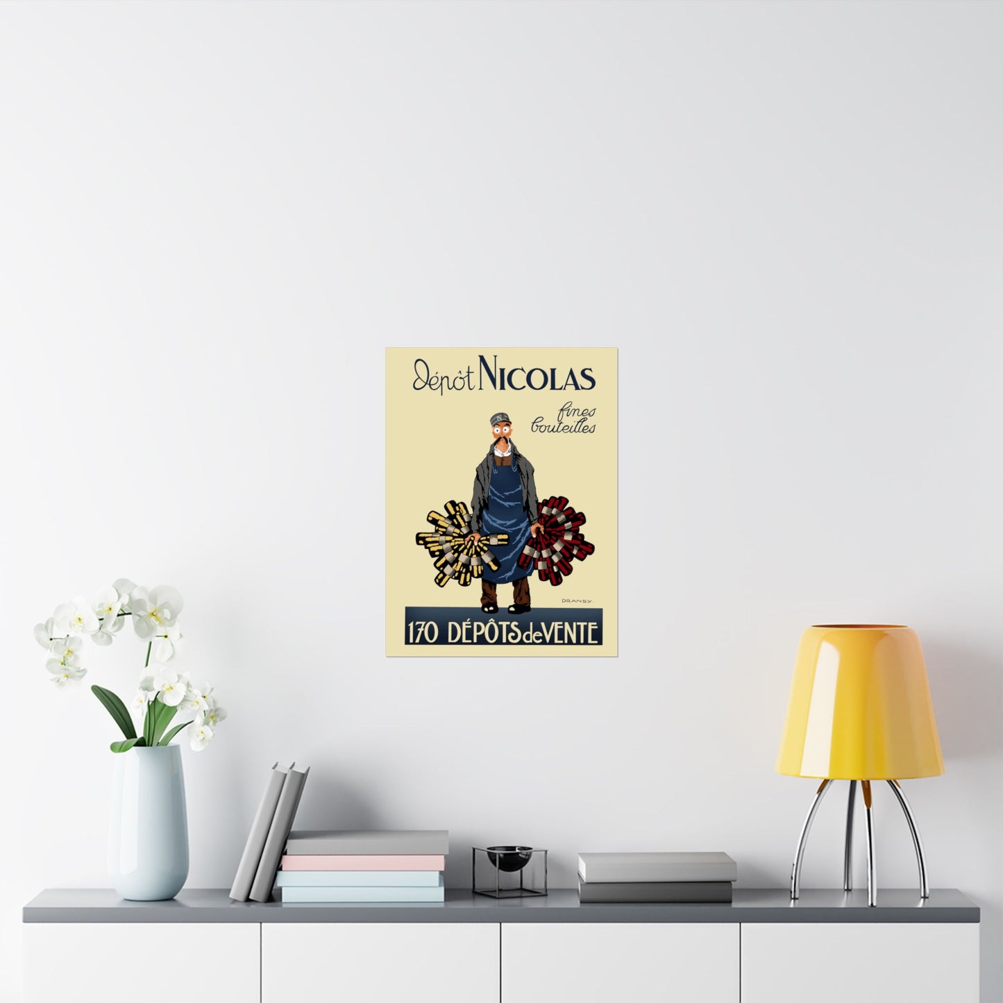 Vintage Nicolas Bottle Depot Satin Poster