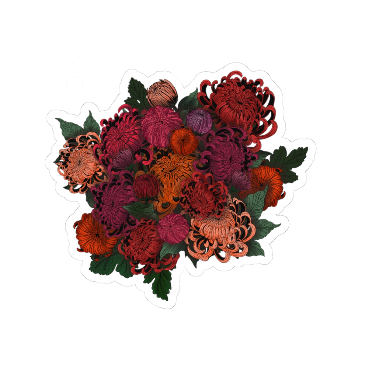 Chrysanthemum Fall Colors Sticker