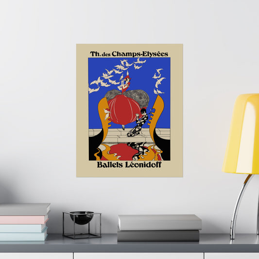 Art Deco Satin Poster - Ballets Léonidoff - Elegant Wall Art Decoration