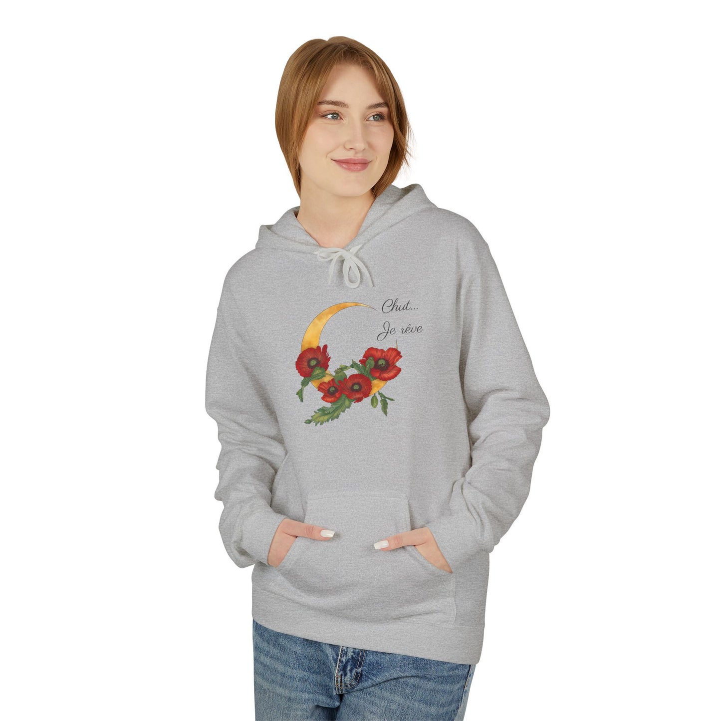"Chut... Je rêve" Minimal French Script Hoodie Pullover