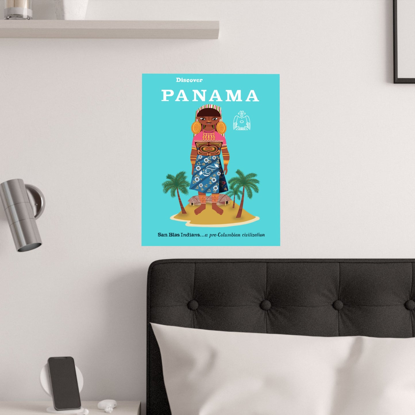 Vintage Travel Destination Panama Satin Poster