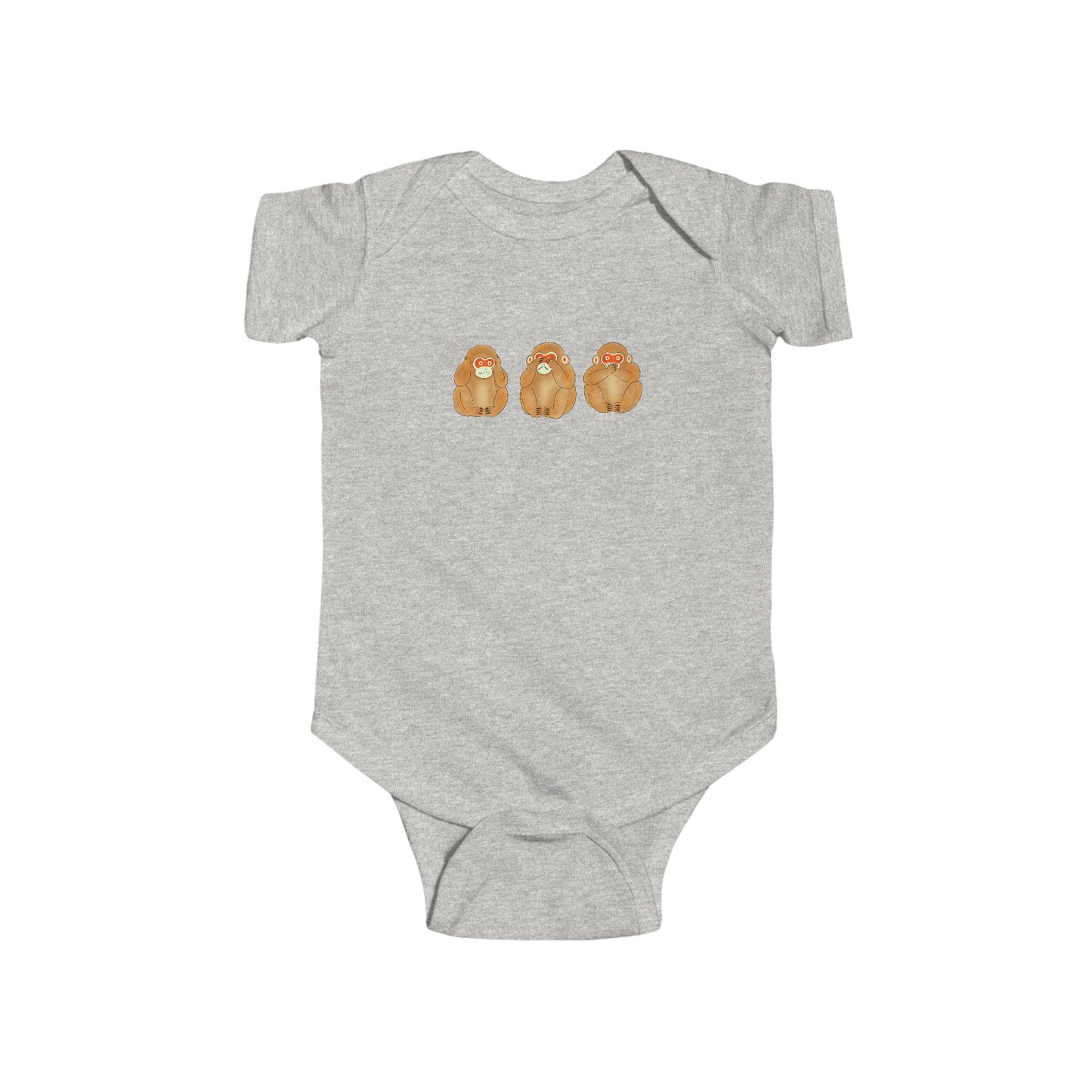 Three Wise Monkeys Fushimi clay doll Onesie | Three Wise Monkeys