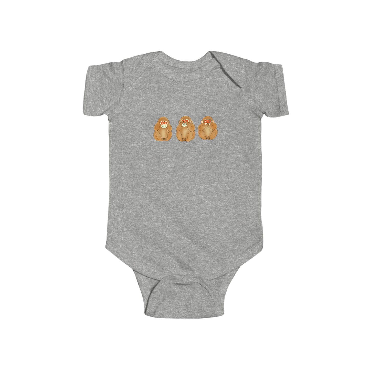 Three Wise Monkeys Fushimi clay doll Onesie | Three Wise Monkeys