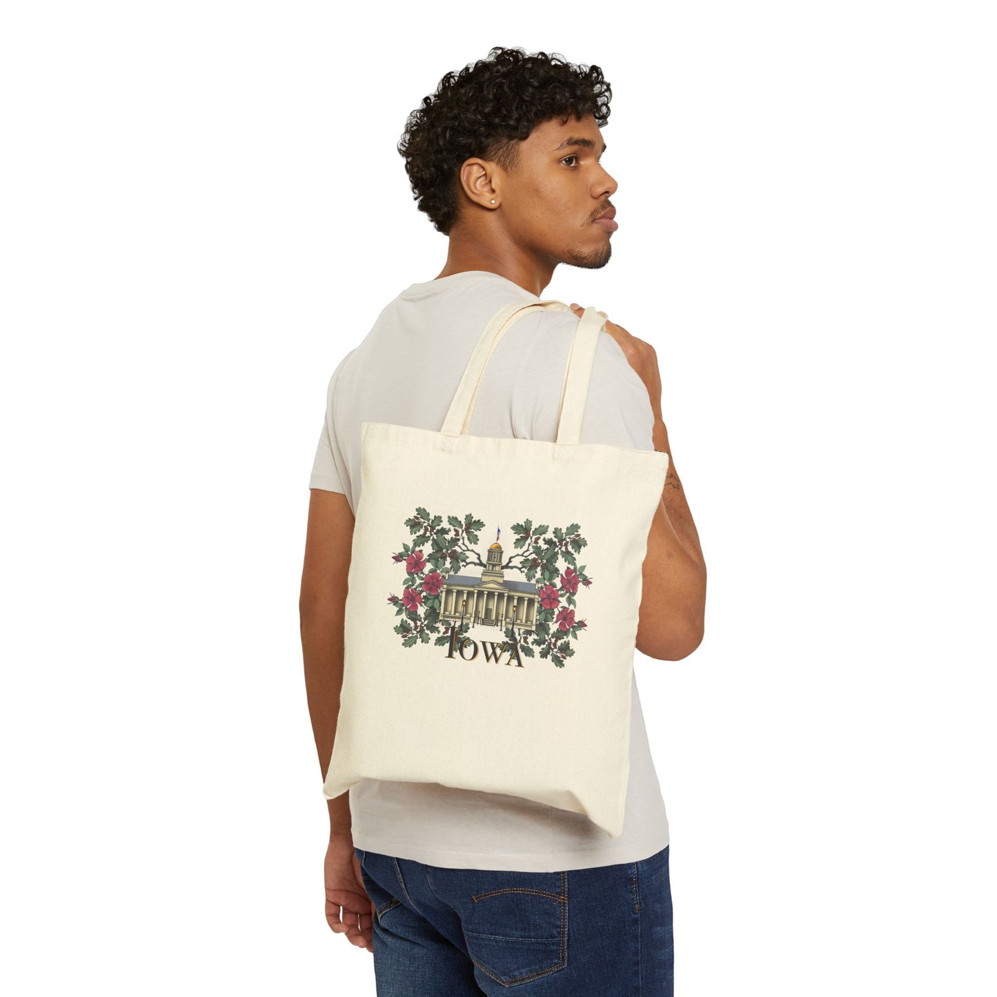 Iowa City Capitol Prairie Rose - Cotton Canvas Tote Bag