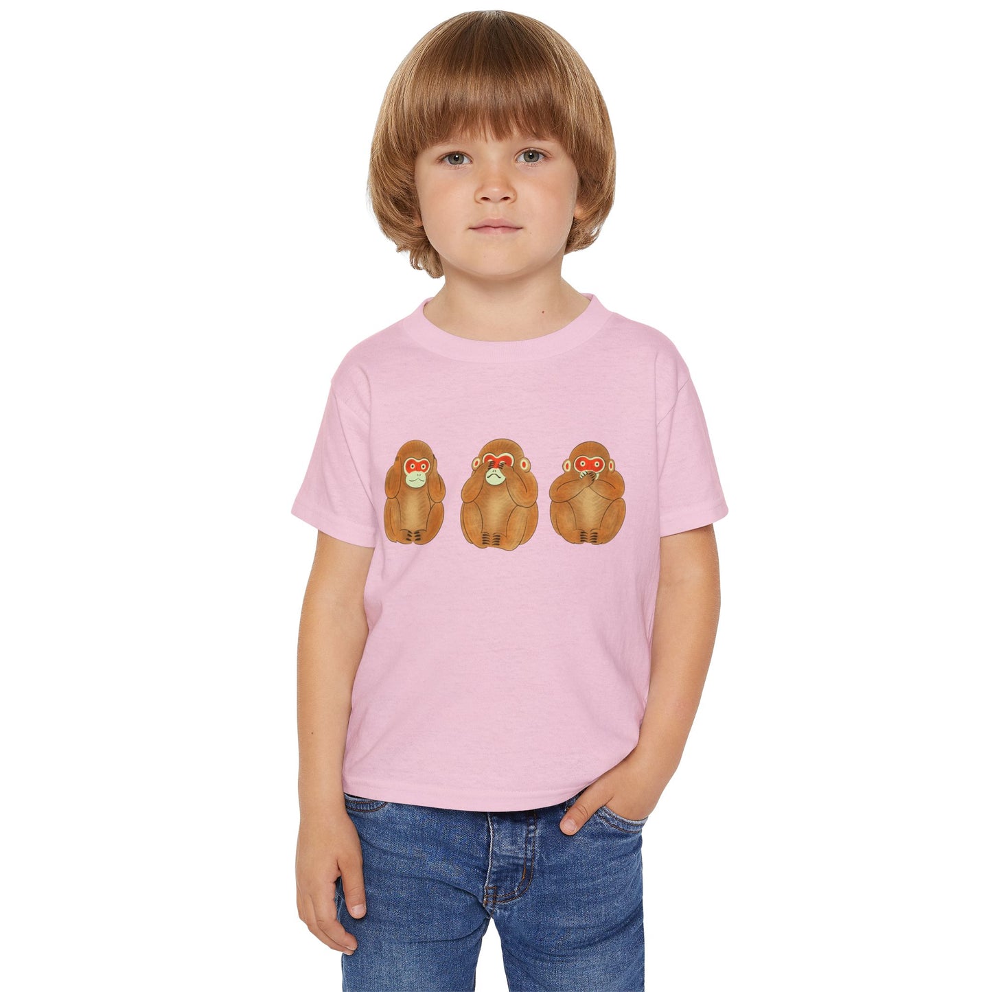 Three Wise Monkeys Fushimi clay doll Toddler TShirt | Three Wise Monkeys