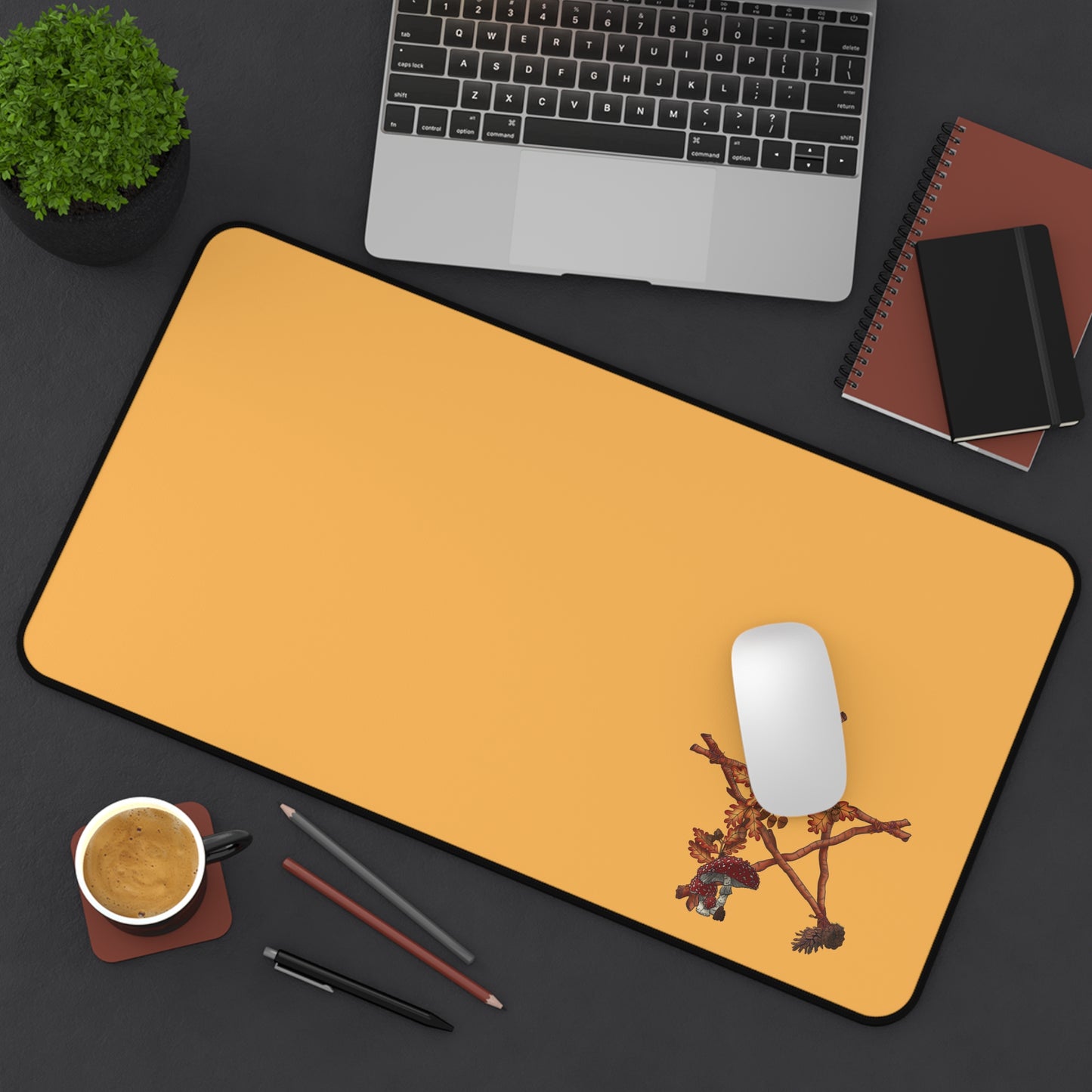 Fall Star and Mushroom Desk Mat
