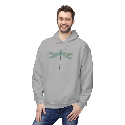 Dragonfly Minimalist Hoodie — Subtle Green Nature Graphic