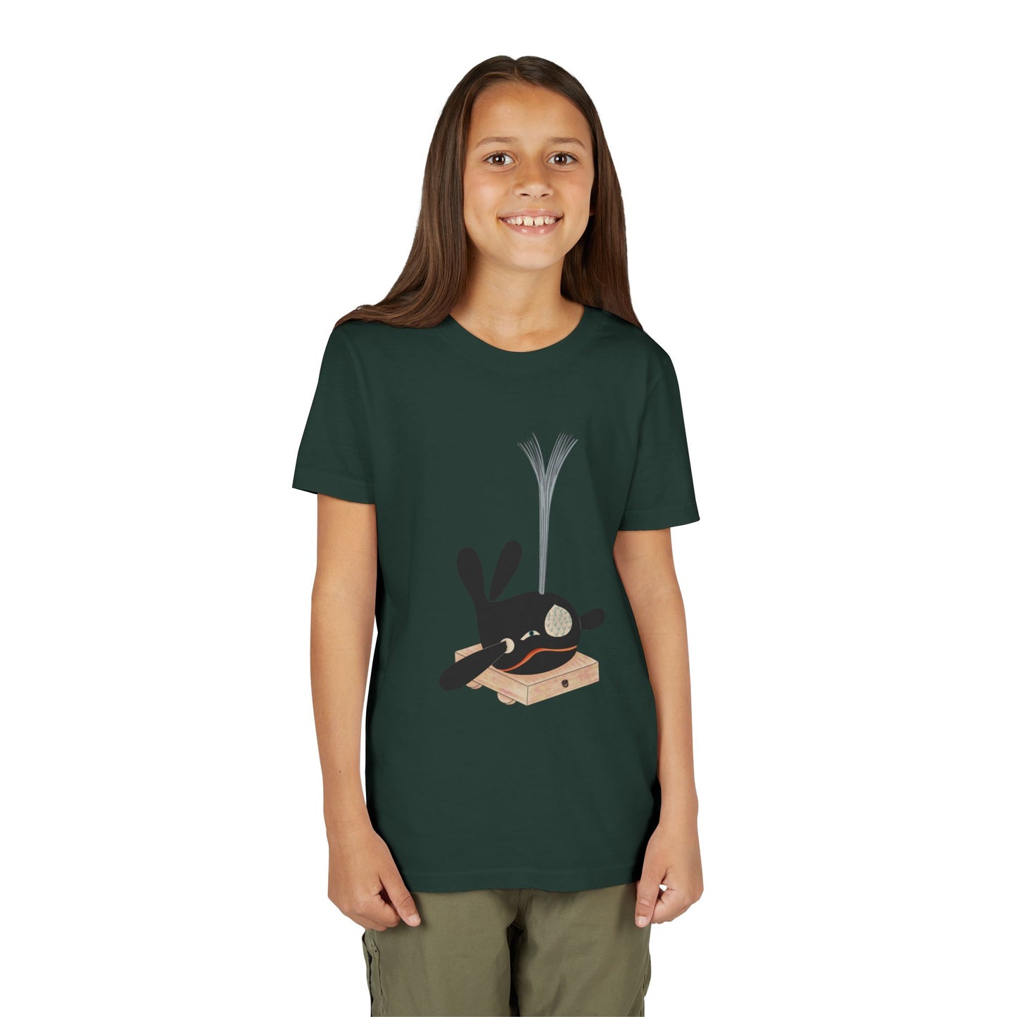Vintage Japanese Toy Whale Youth T-Shirt — "Kujira no Shoufuki" Whale on Crate Youth Tee