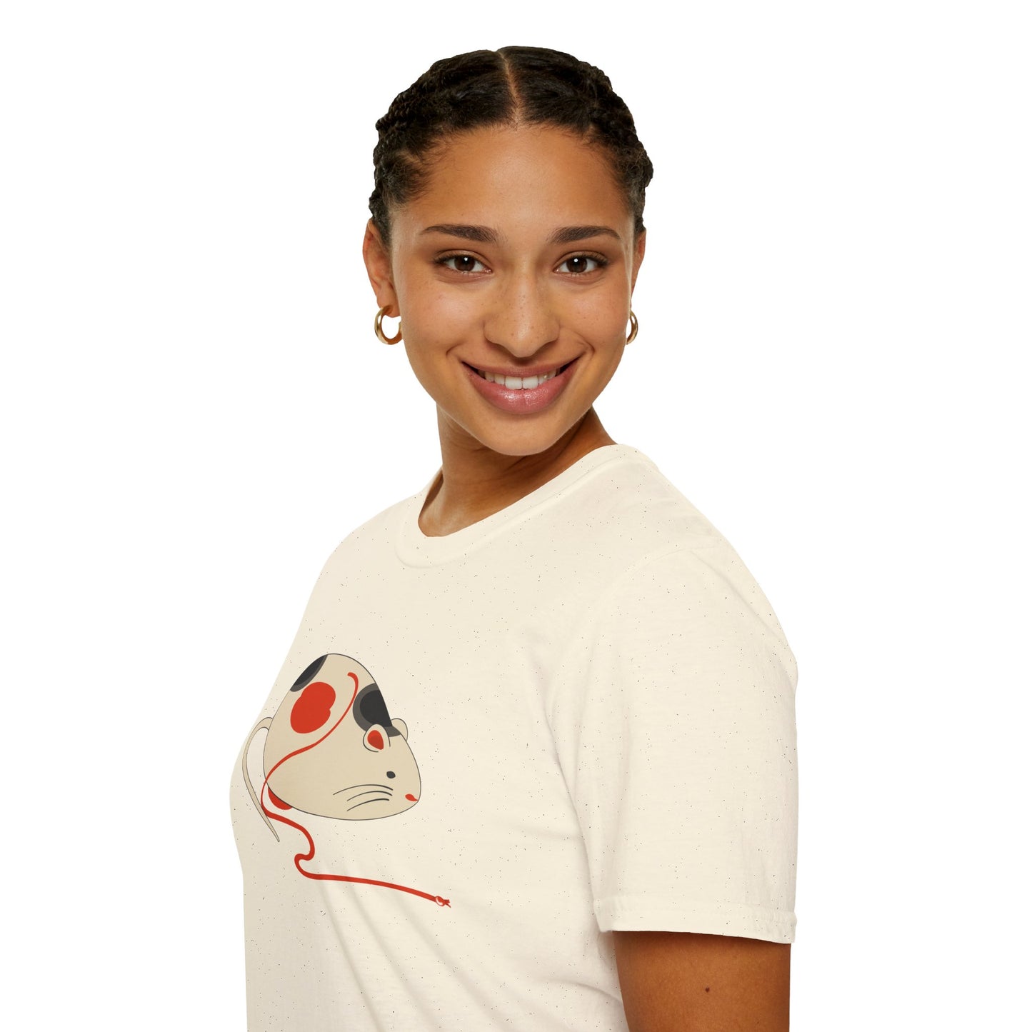 Japanese "Nezumi" Mouse T-Shirt — Cute Calico Mouse Graphic Tee