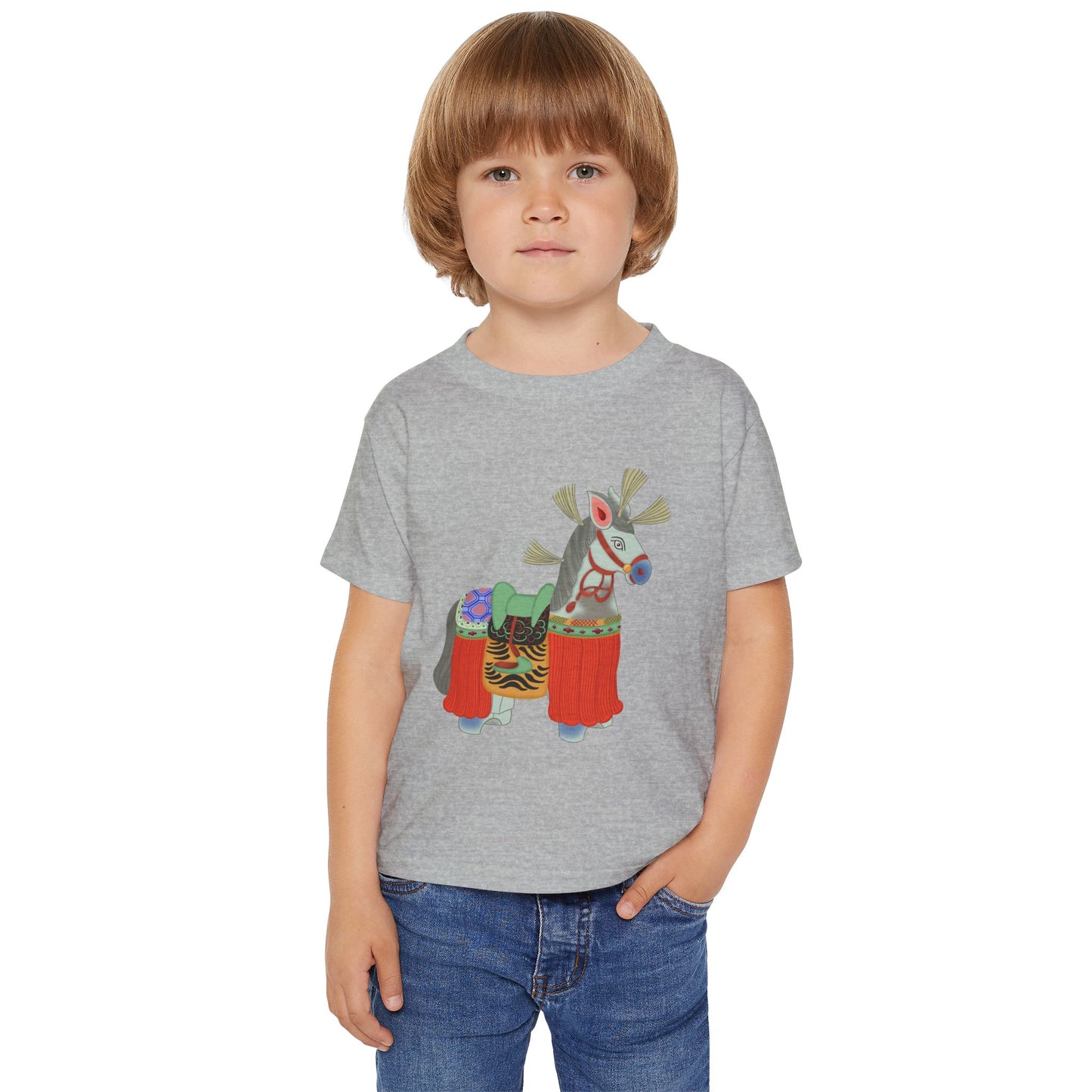 Colorful Folk Horse Toddler T-Shirt — Cute Traditional Piñata-Inspired Print