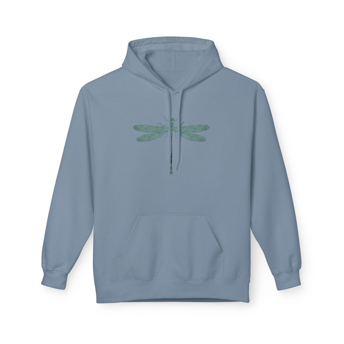 Dragonfly Minimalist Hoodie — Subtle Green Nature Graphic