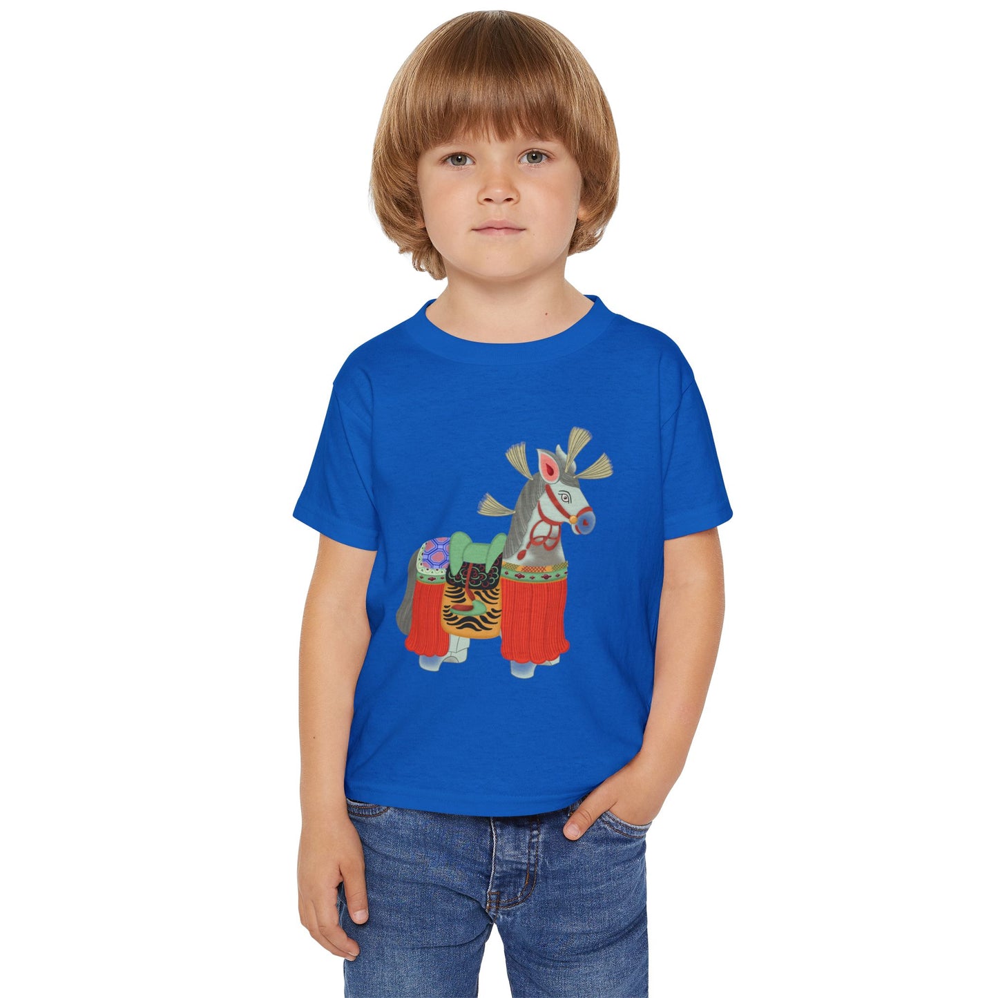 Colorful Folk Horse Toddler T-Shirt — Cute Traditional Piñata-Inspired Print