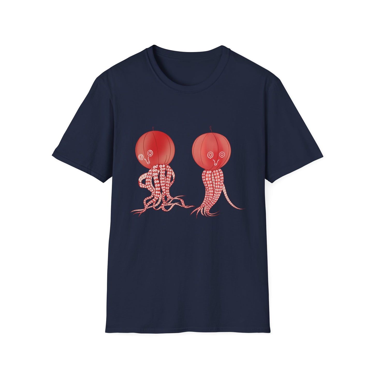 Red Jellyfish Duo by Koizumi Kawasaki TShirt — Cute Ocean Sea Creature Tees