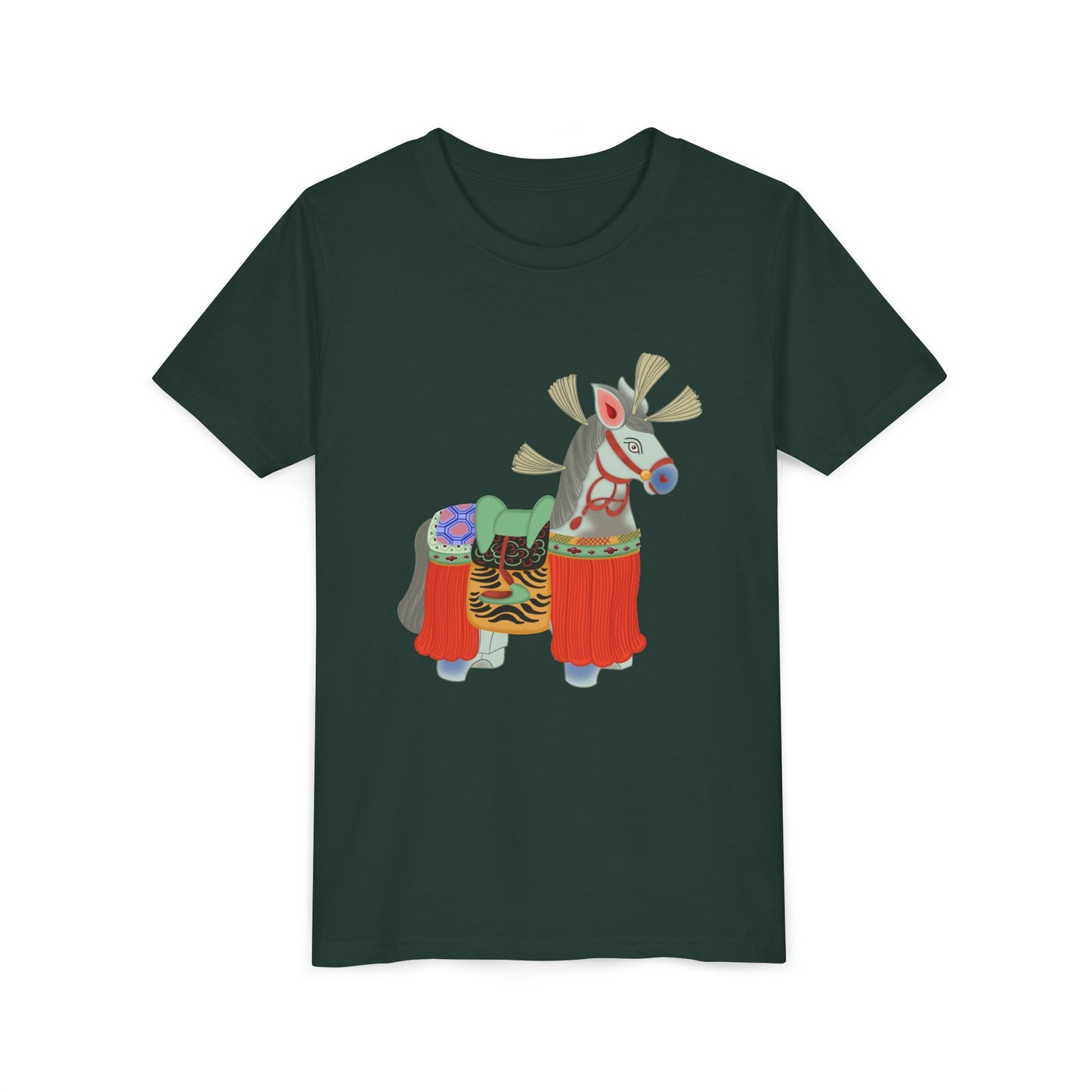 Japanese Folk Toy Horse Youth T-Shirt — Vintage Japanese Design