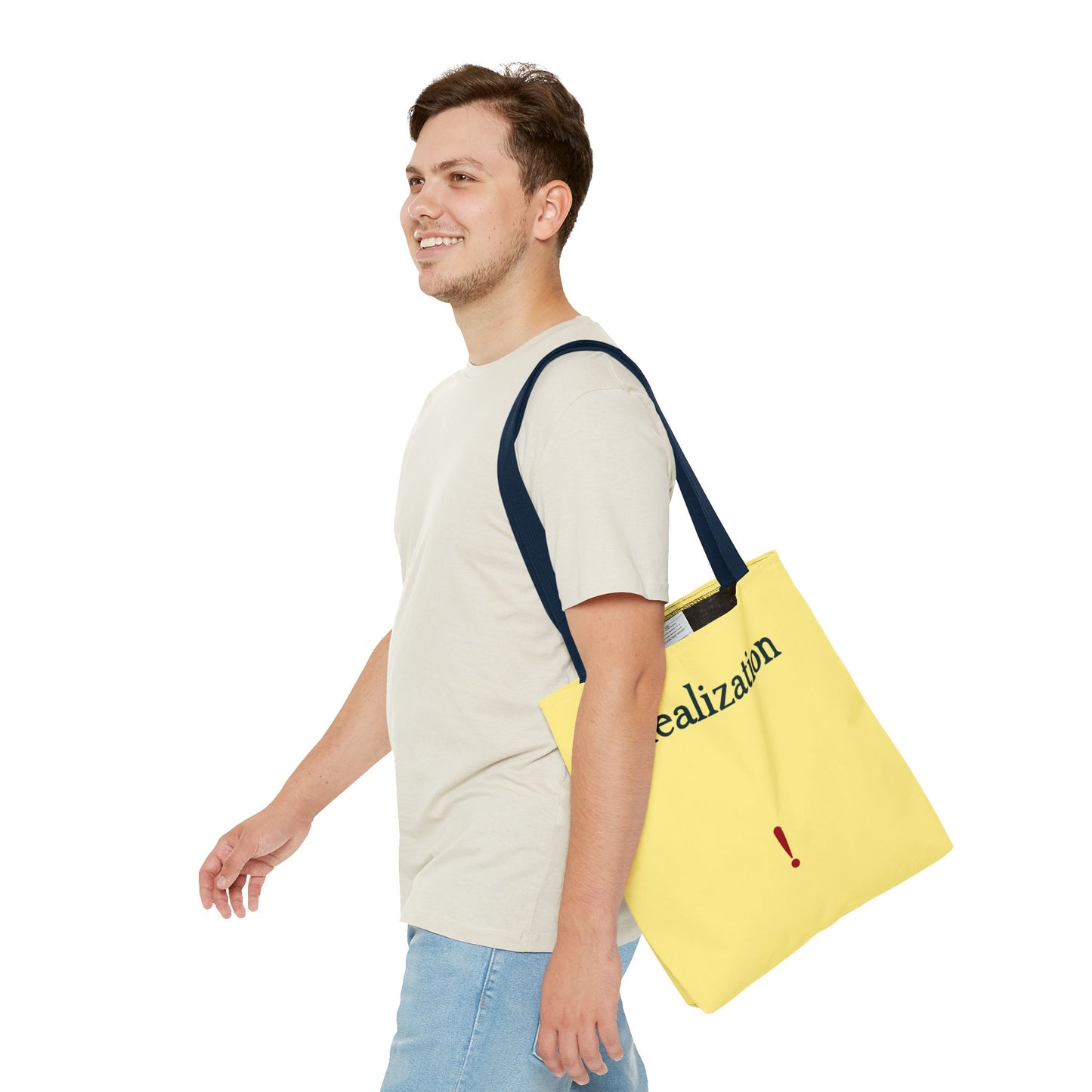 Realization Exclamation Tote Bag — Yellow AOP Everyday Carry