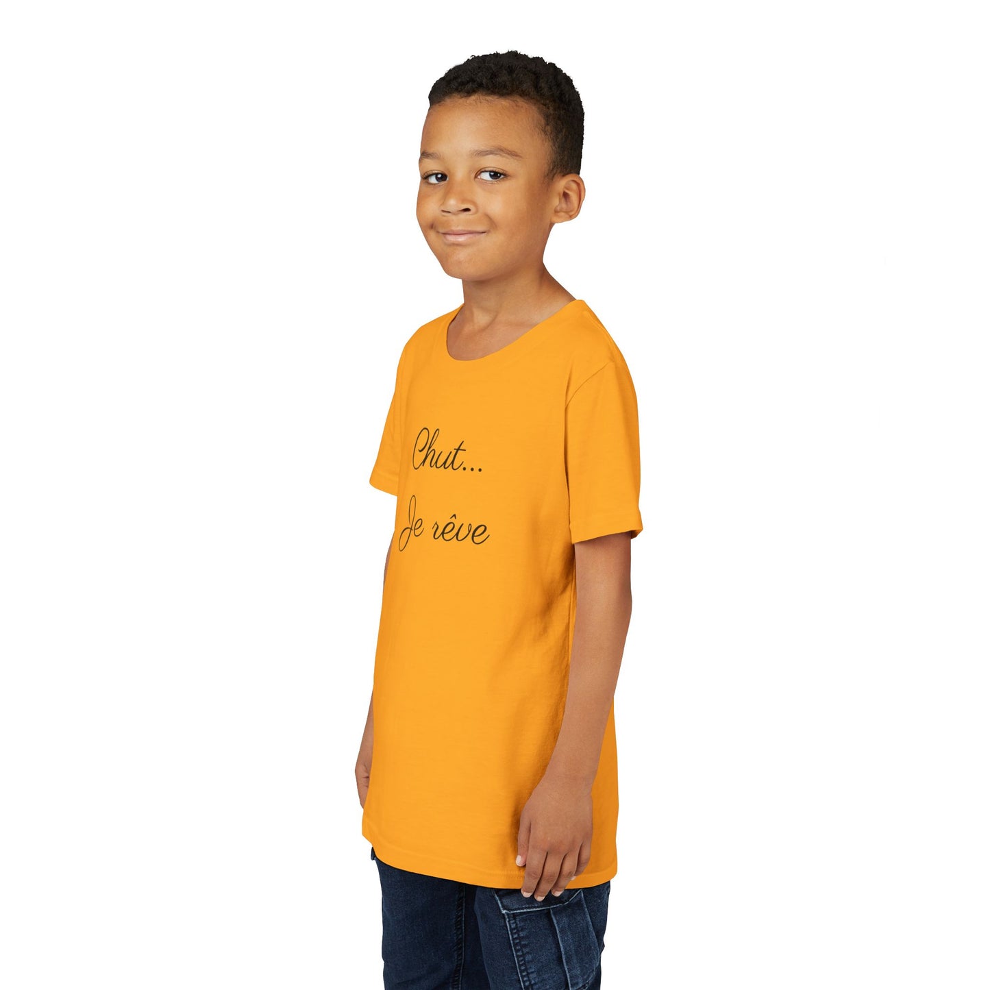 Youth Tee — "Chut... Je rêve" French Script Kids Shirt