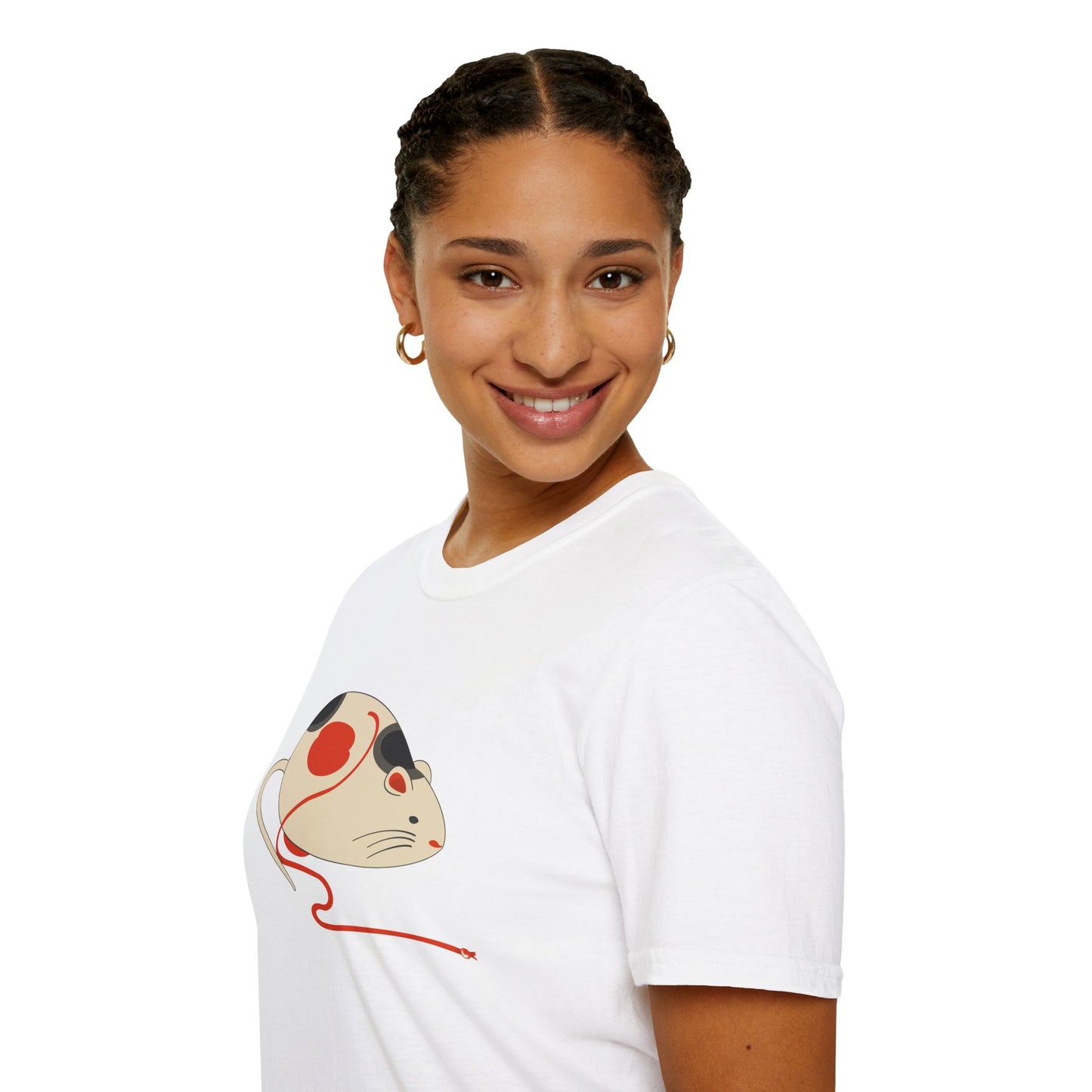 Japanese "Nezumi" Mouse T-Shirt — Cute Calico Mouse Graphic Tee