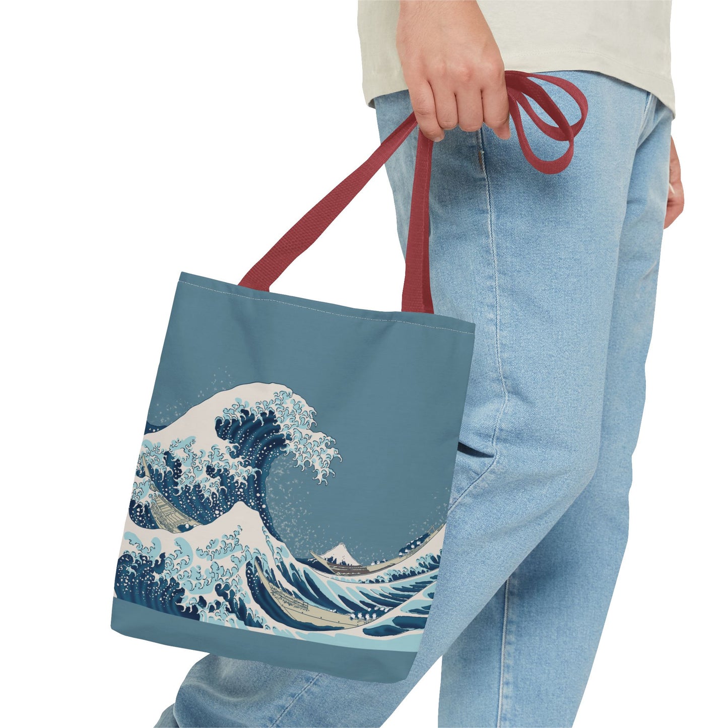 Hokusai Great Wave Tote Bag — Japanese Wave Print All-Over Canvas Beach & Market Tote