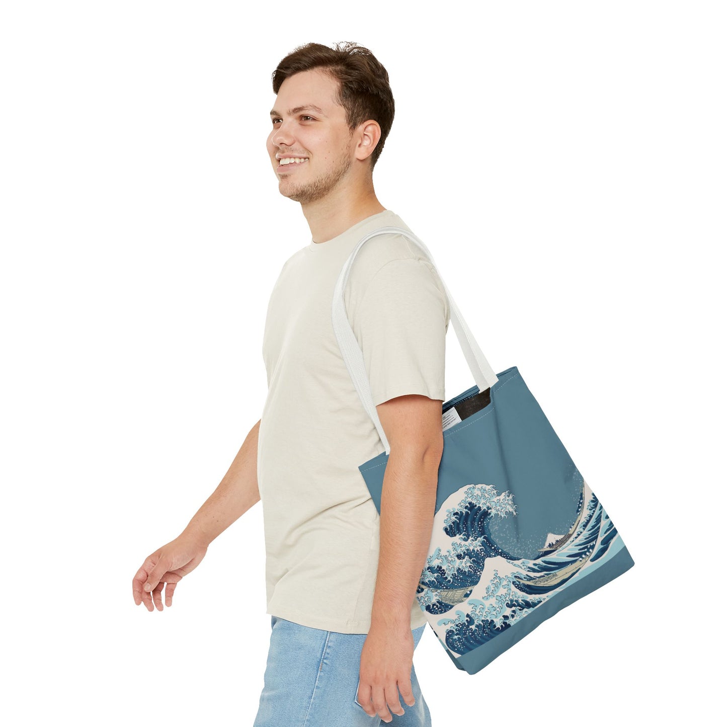 Hokusai Great Wave Tote Bag — Japanese Wave Print All-Over Canvas Beach & Market Tote