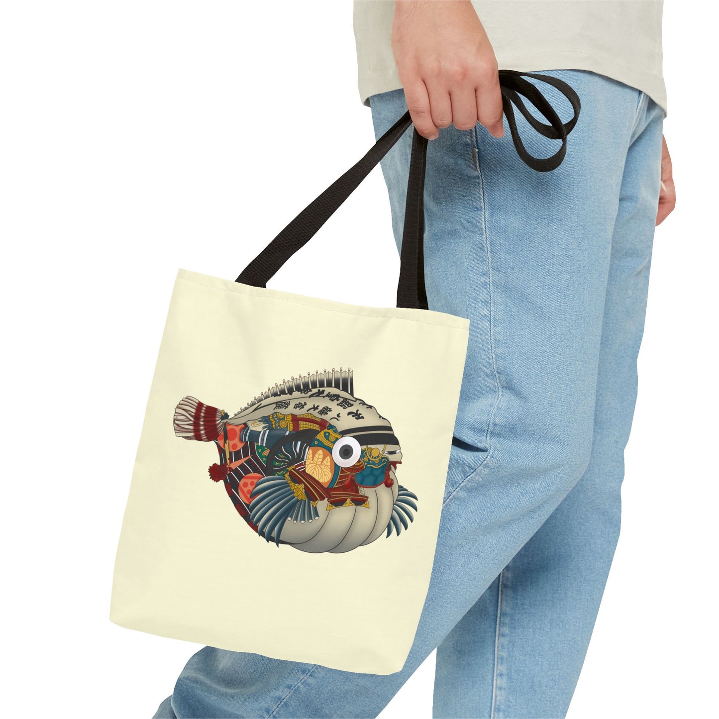 Puffer Fish Japanese Art Tote Bag — Colorful Japanese-Inspired Marine Illustration