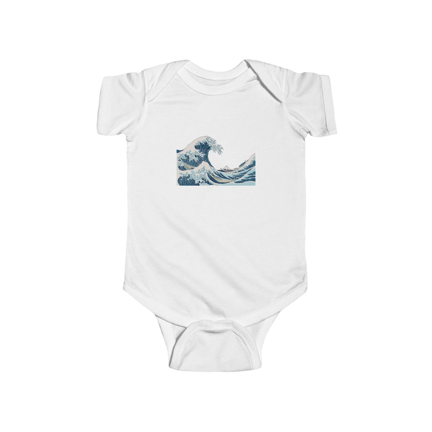 Baby Onesie with Vintage Hokusai Wave Print — Infant Bodysuit
