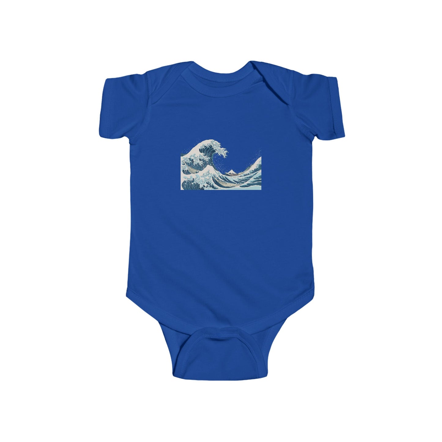 Baby Onesie with Vintage Hokusai Wave Print — Infant Bodysuit
