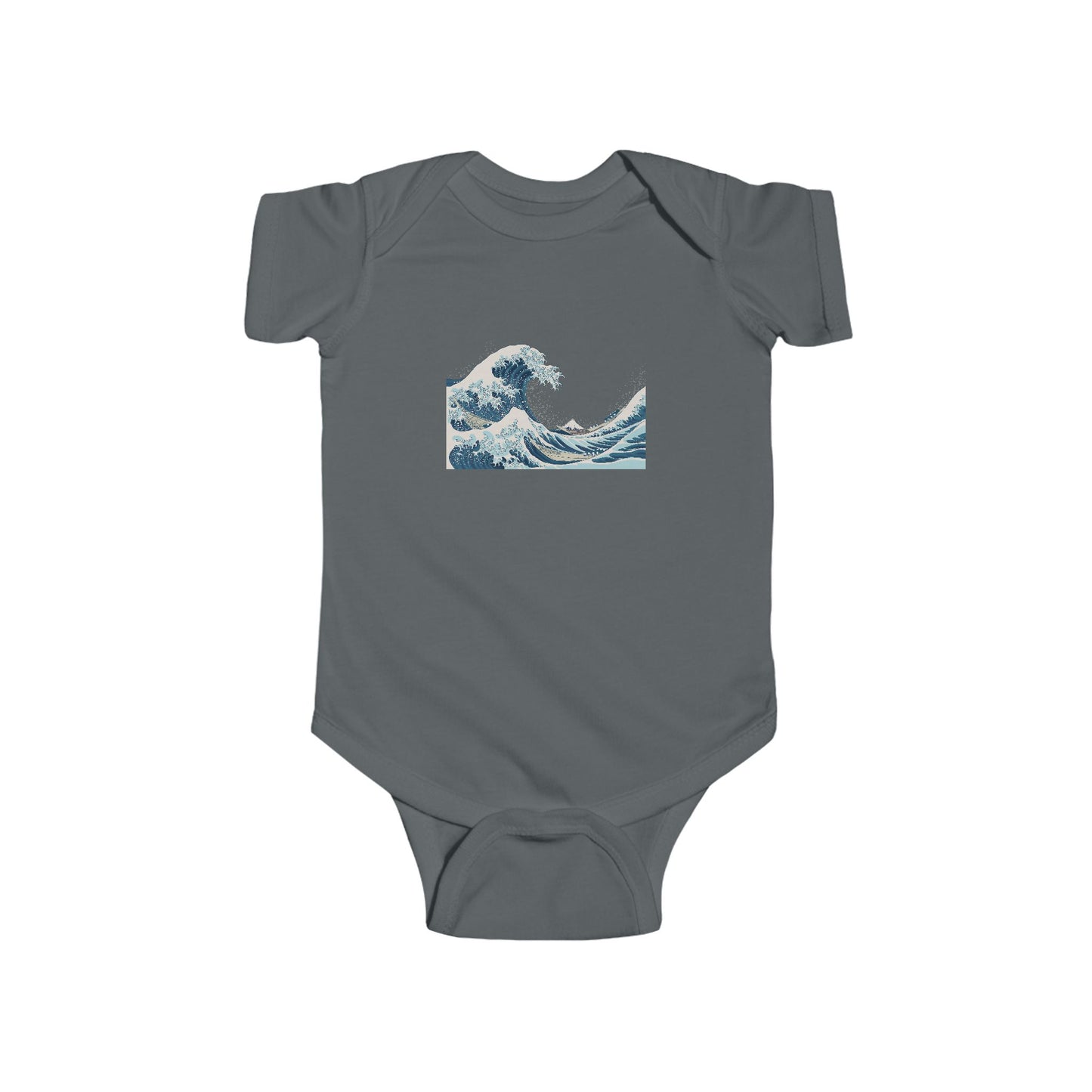 Baby Onesie with Vintage Hokusai Wave Print — Infant Bodysuit