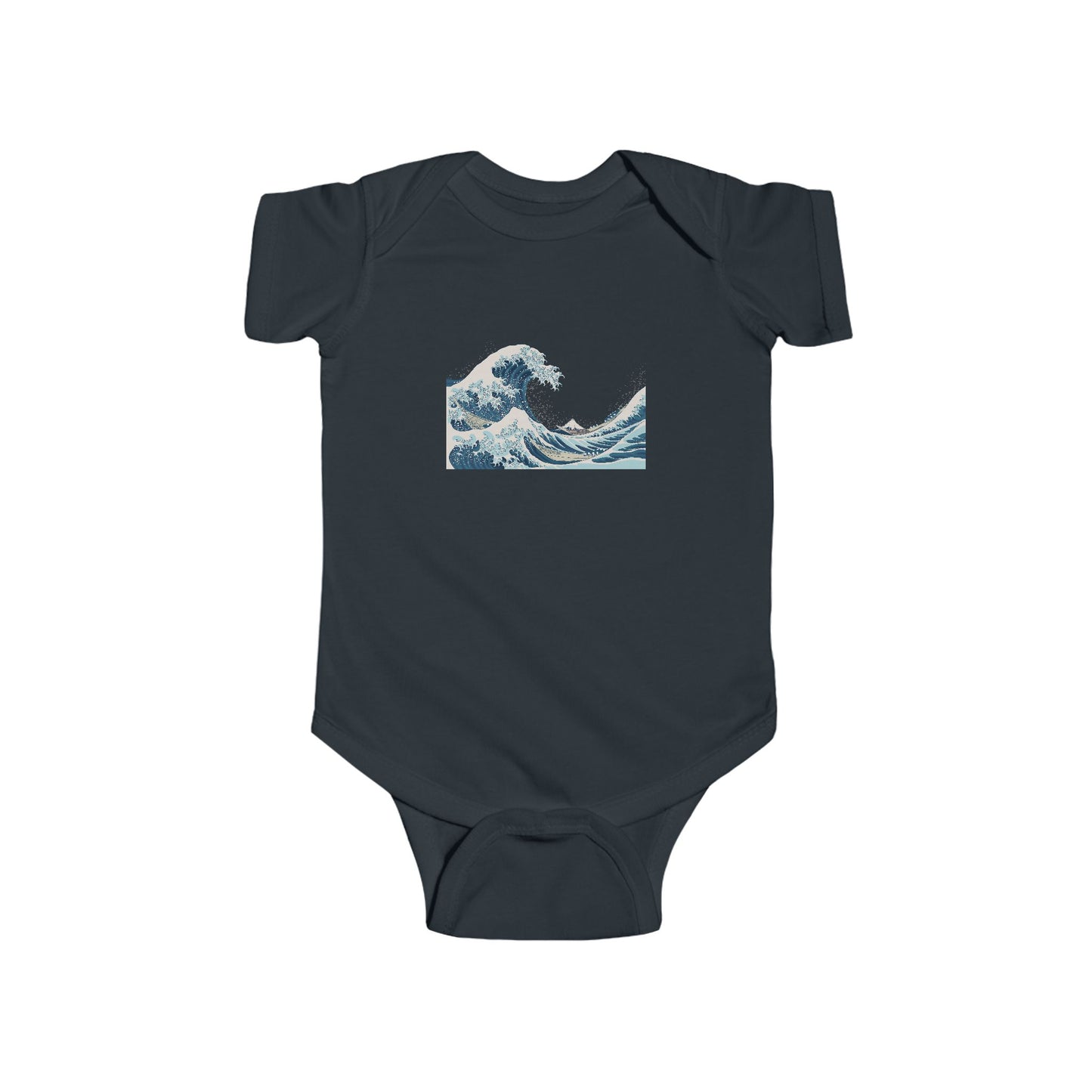 Baby Onesie with Vintage Hokusai Wave Print — Infant Bodysuit