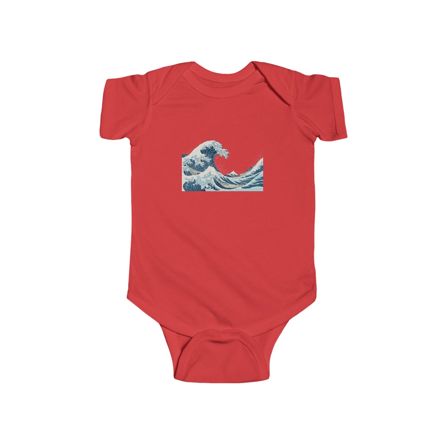 Baby Onesie with Vintage Hokusai Wave Print — Infant Bodysuit