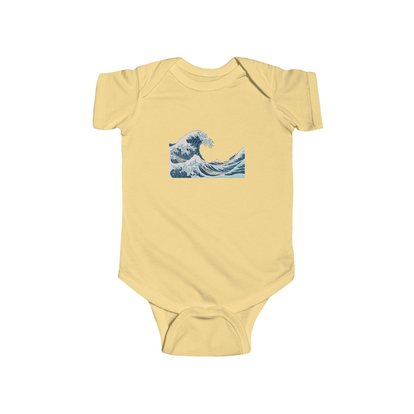 Baby Onesie with Vintage Hokusai Wave Print — Infant Bodysuit